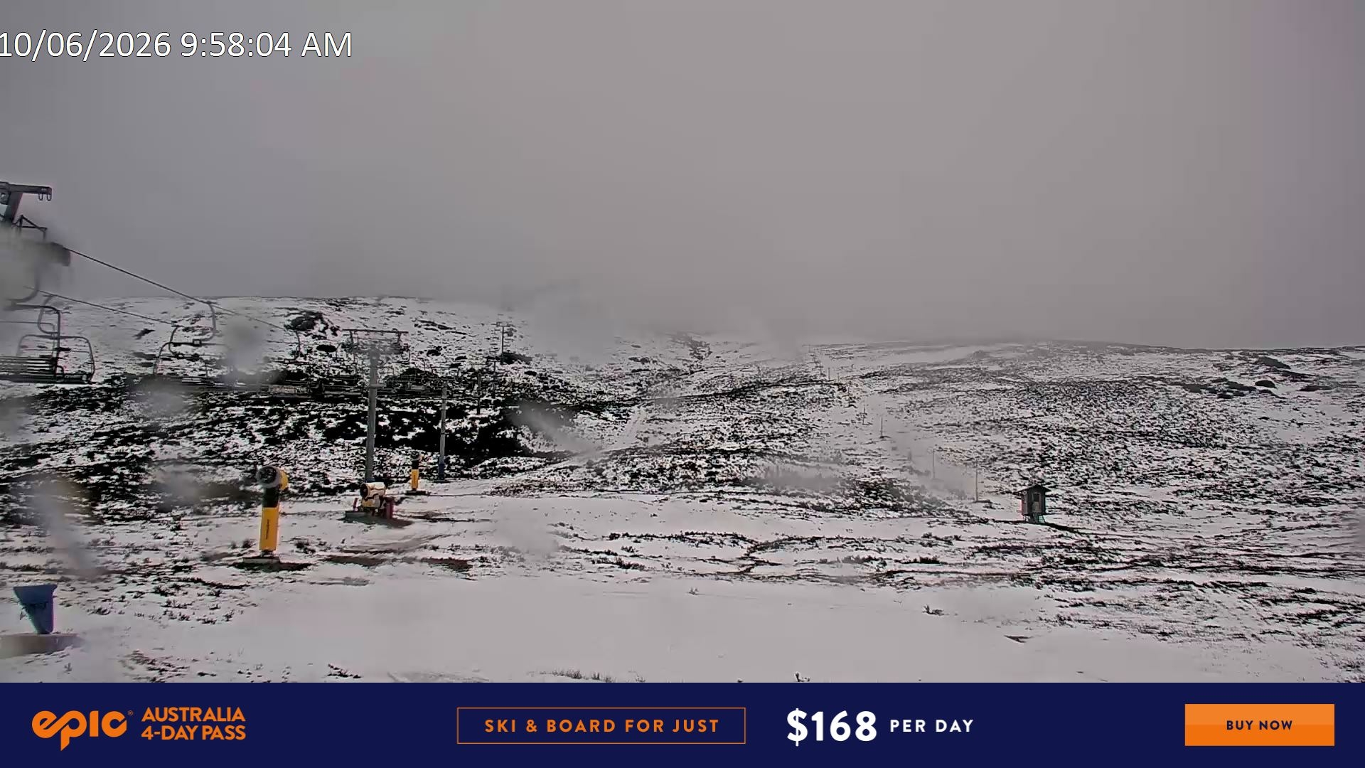 Falls Creek Ruined Castle snow cam captured at 10 June 2026, 12:04 am