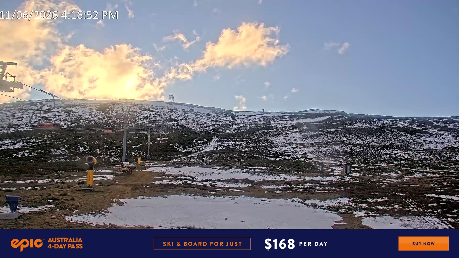 Falls Creek Ruined Castle snow cam captured at 11 June 2026, 6:20 am