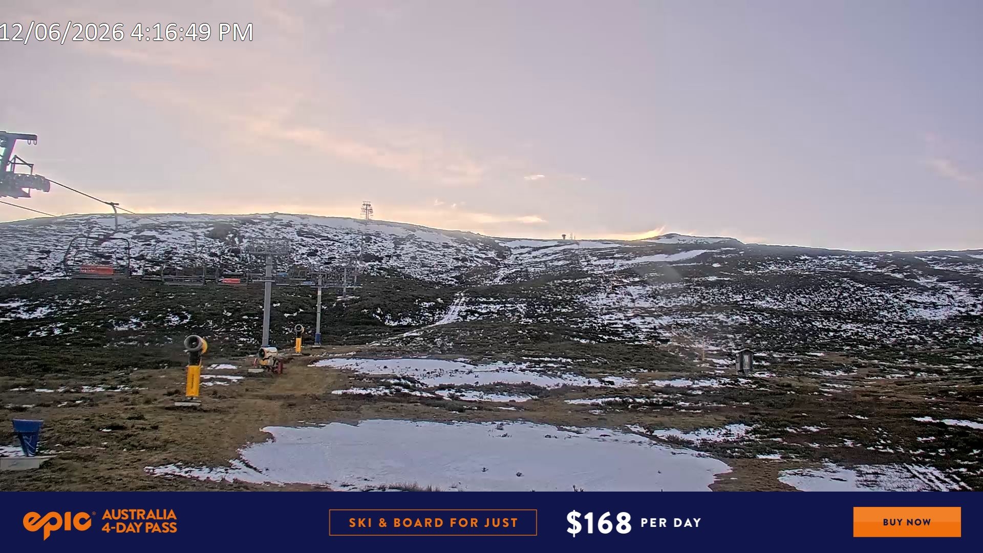 Falls Creek Ruined Castle snow cam captured at 12 June 2026, 6:20 am