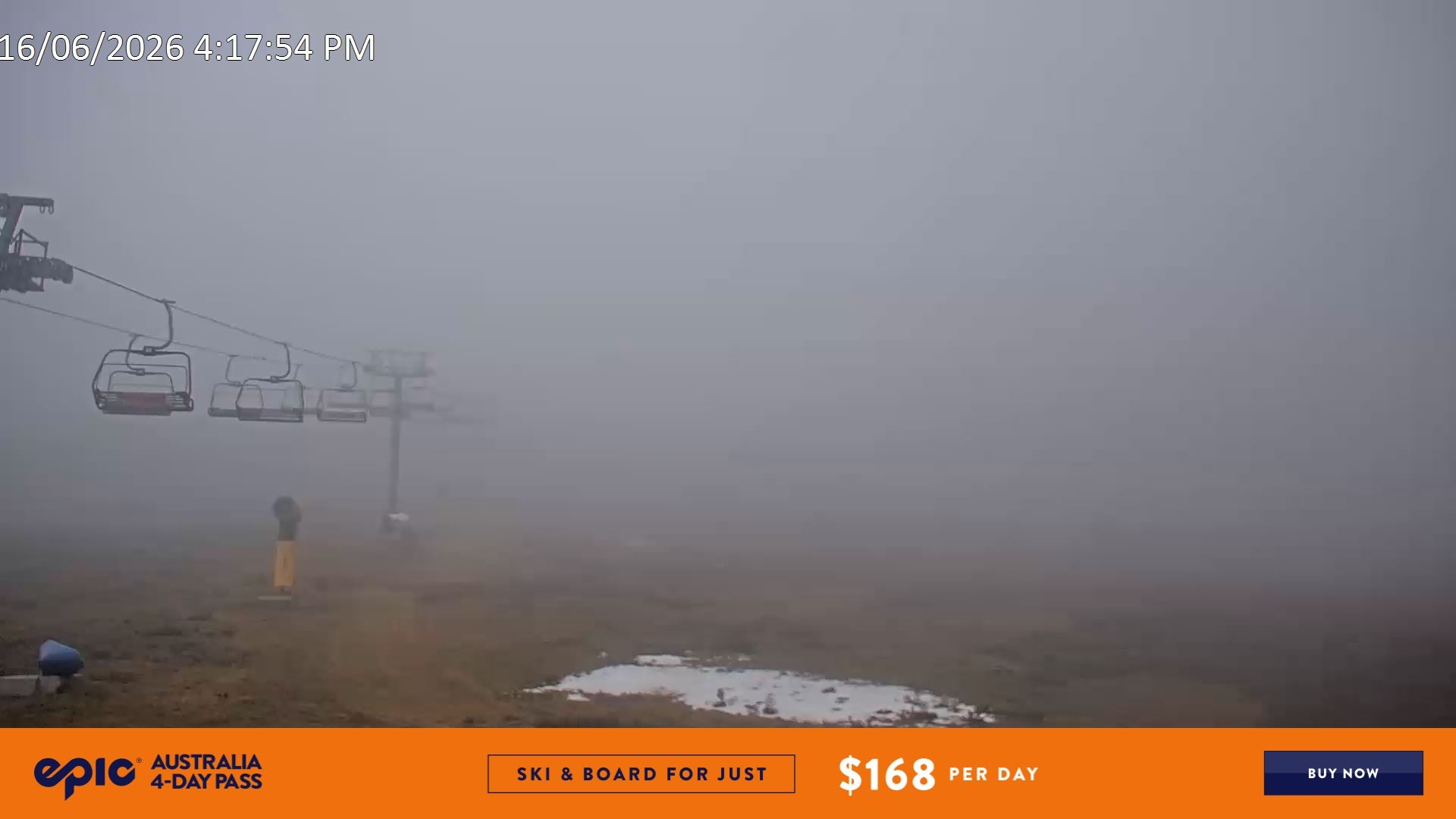 Falls Creek Ruined Castle snow cam captured at 16 June 2026, 6:25 am