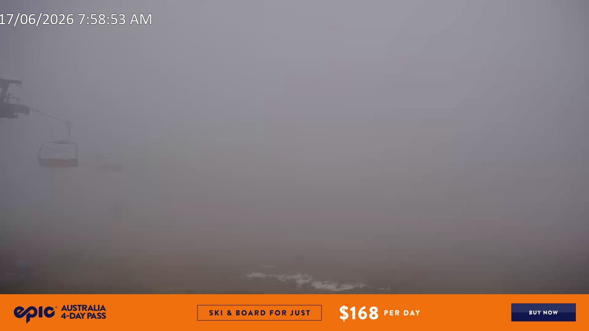 Falls Creek Ruined Castle snow cam captured at 16 June 2026, 10:01 pm