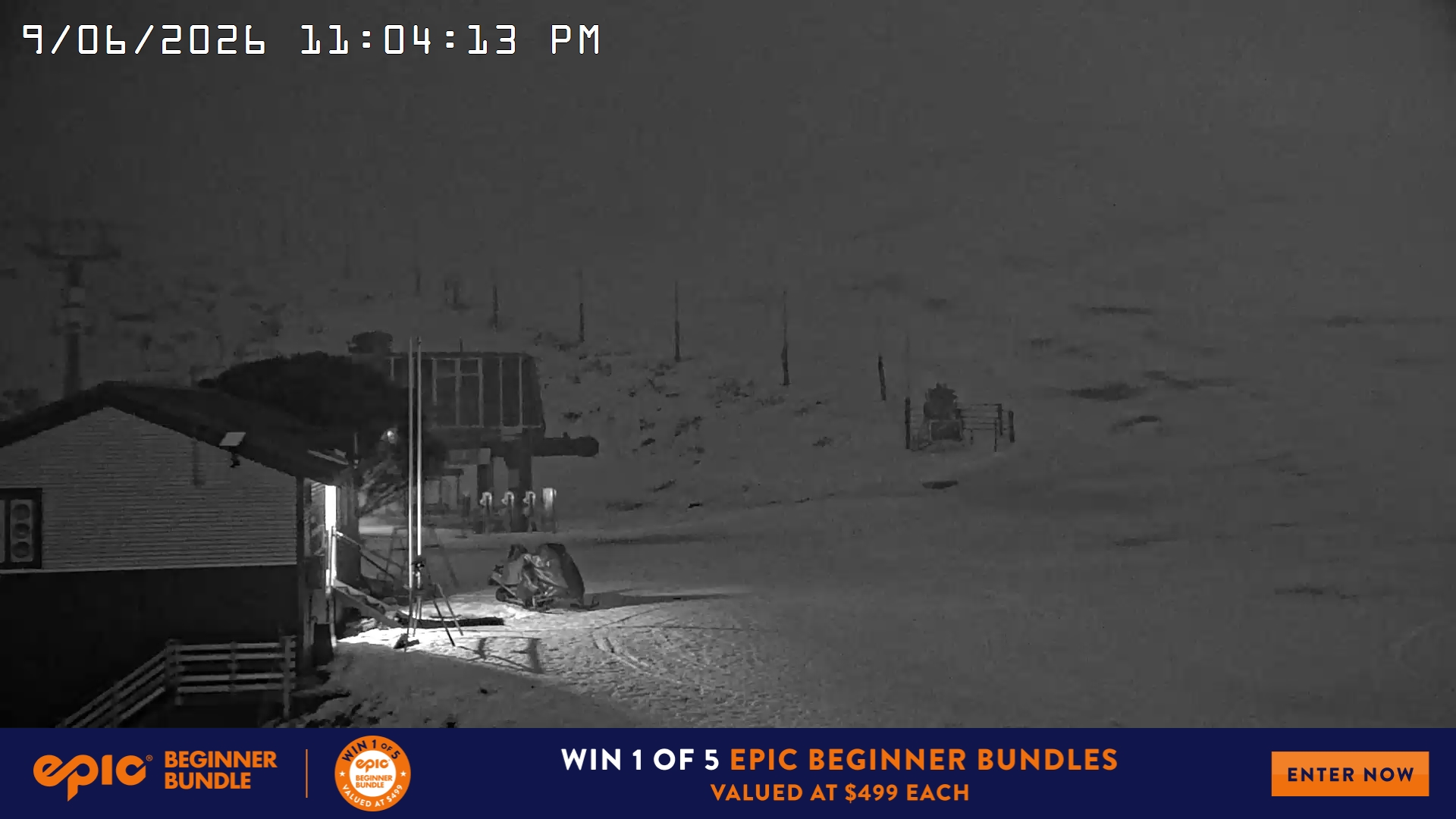 Mt Hotham Summit Trainer snow cam captured at 9 June 2026, 1:05 pm