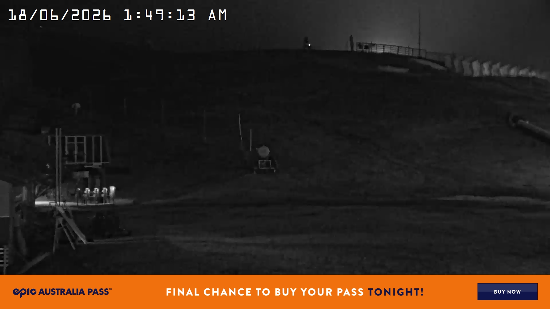 Mt Hotham Summit Trainer snow cam captured at 17 June 2026, 3:49 pm
