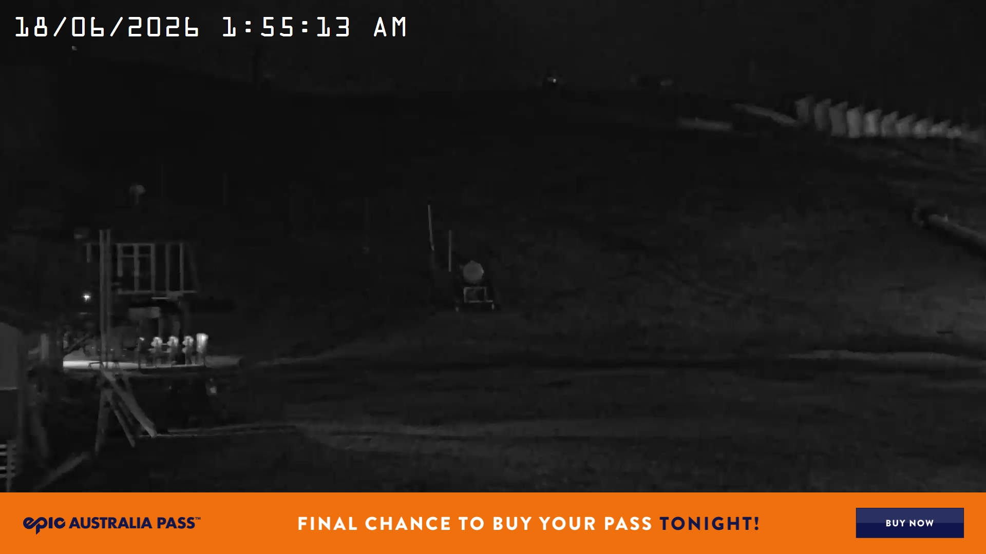 Mt Hotham Summit Trainer snow cam captured at 17 June 2026, 3:55 pm