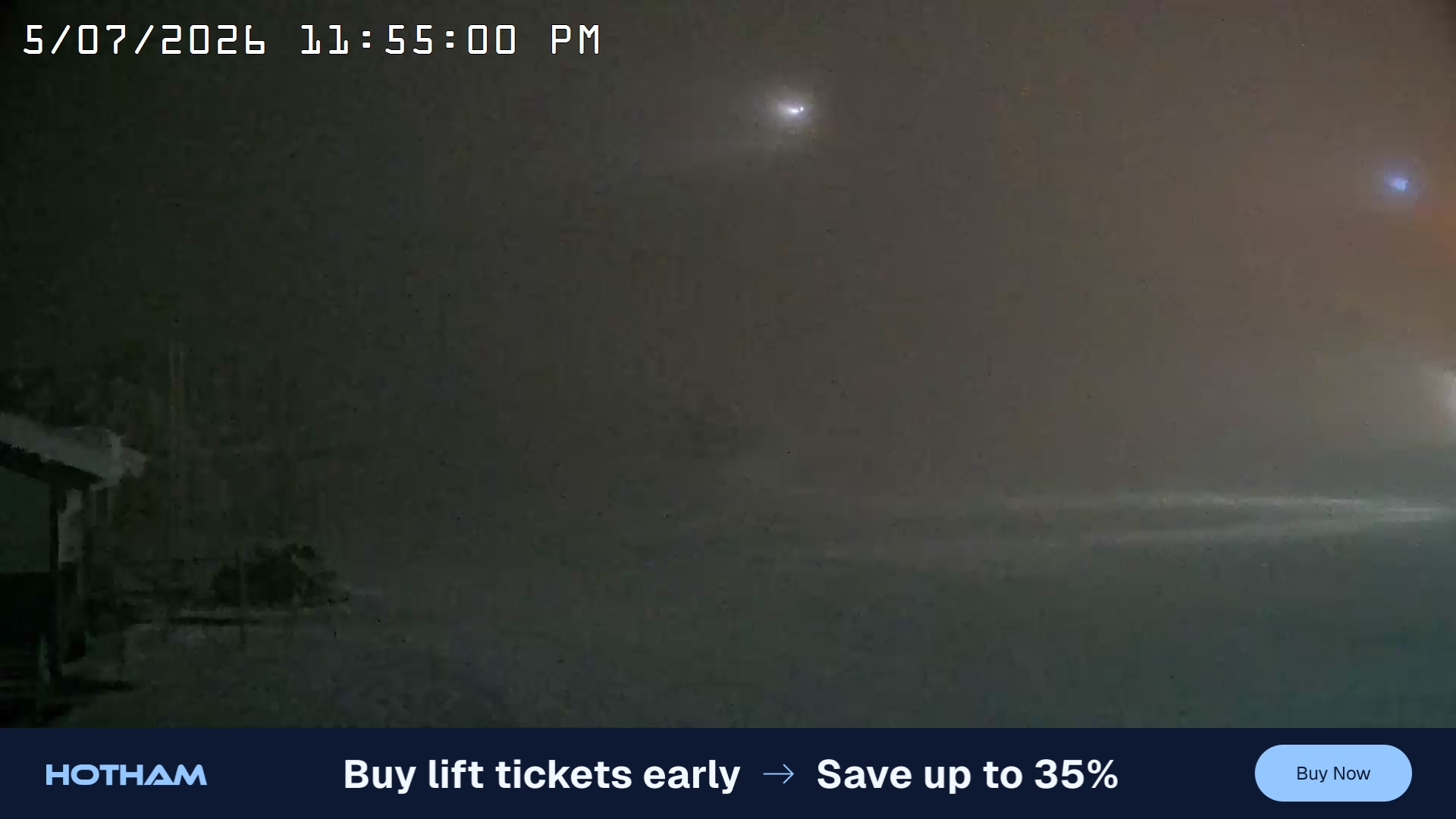 Mt Hotham Summit Trainer snow cam captured at 5 July 2026 at 11:55 pm AEST