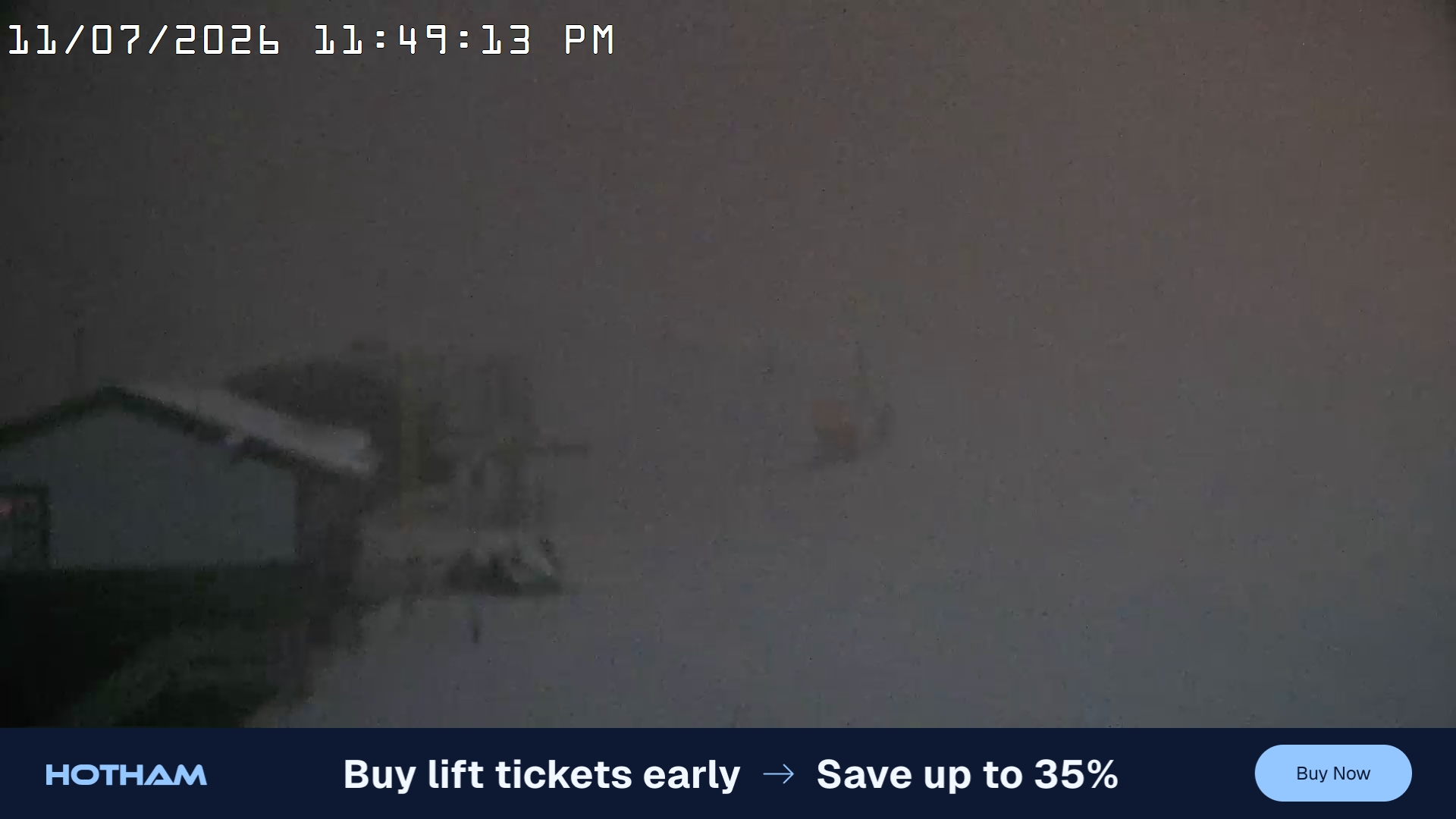 Mt Hotham Summit Trainer snow cam captured at 11 July 2026 at 11:49 pm AEST