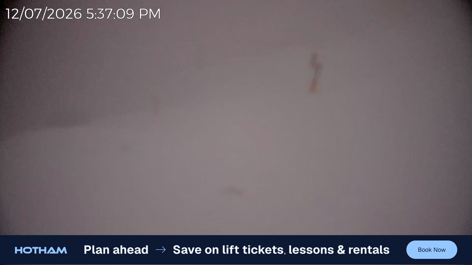 Mt Hotham Upper Imagine snow cam captured at 12 July 2026 at 5:47 pm AEST