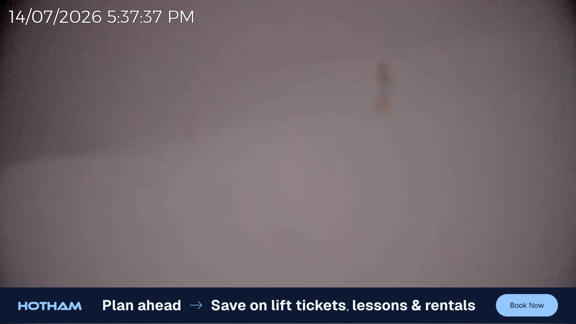 Mt Hotham Upper Imagine snow cam captured at 14 July 2026 at 5:39 pm AEST