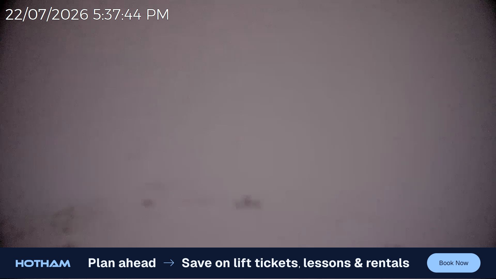 Mt Hotham Upper Imagine snow cam captured at 22 July 2026 at 5:37 pm AEST