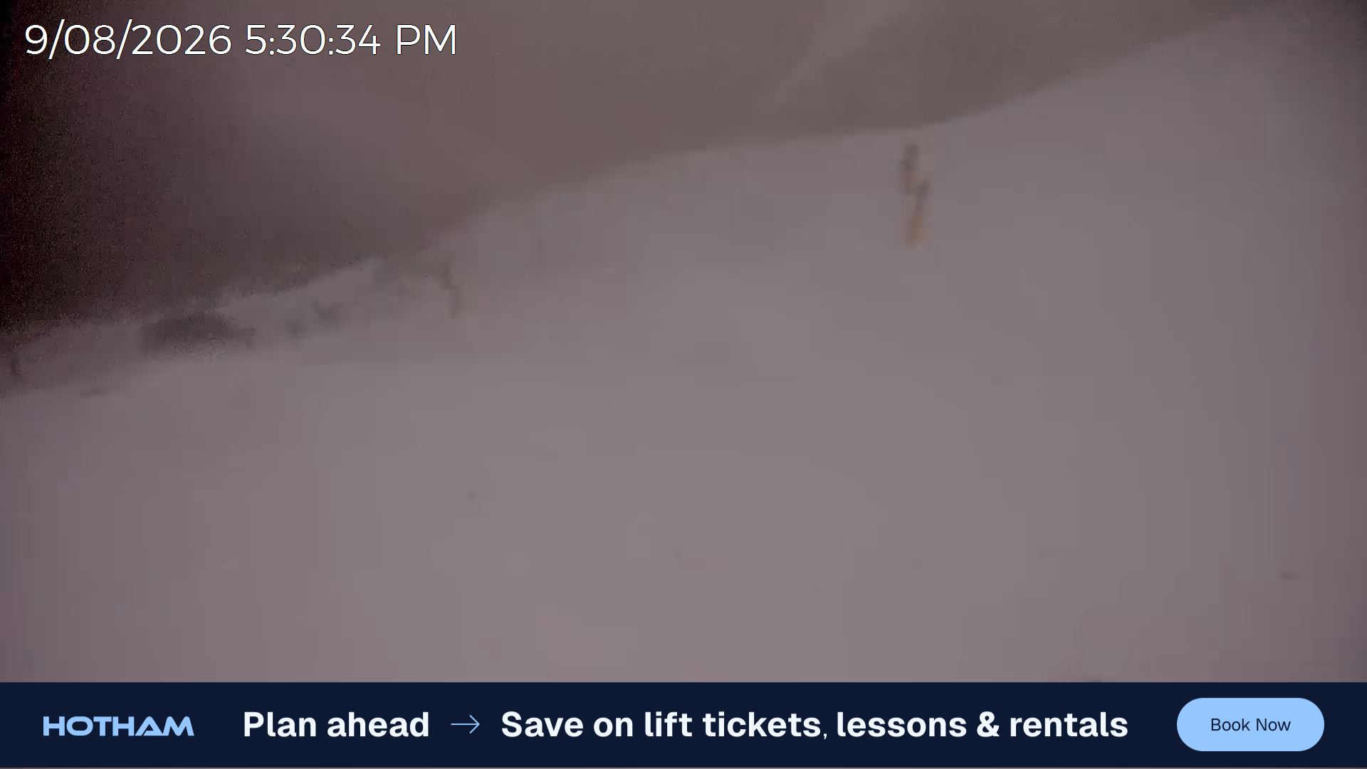 Mt Hotham Upper Imagine snow cam captured at 9 August 2026 at 5:31 pm AEST