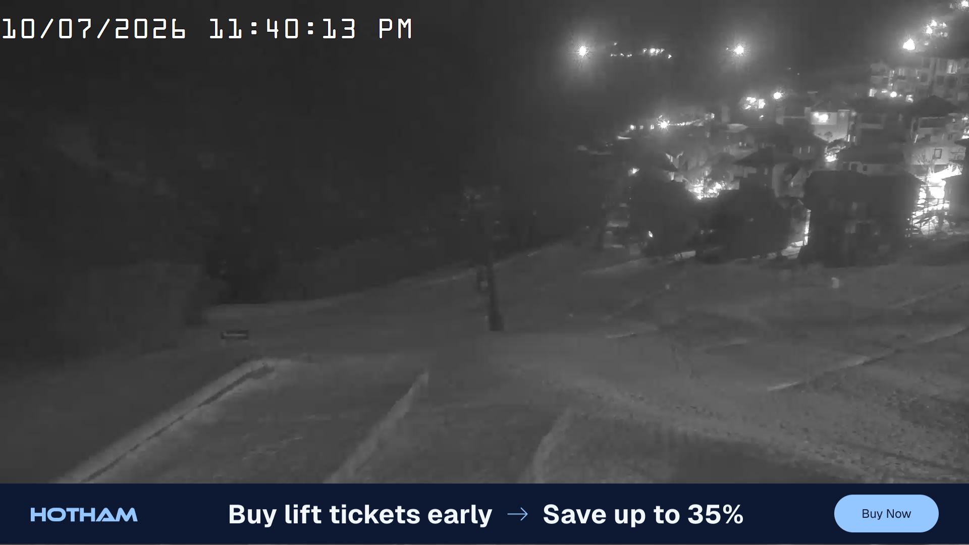 Mt Hotham Hotham Heights snow cam captured at 10 July 2026 at 11:49 pm AEST