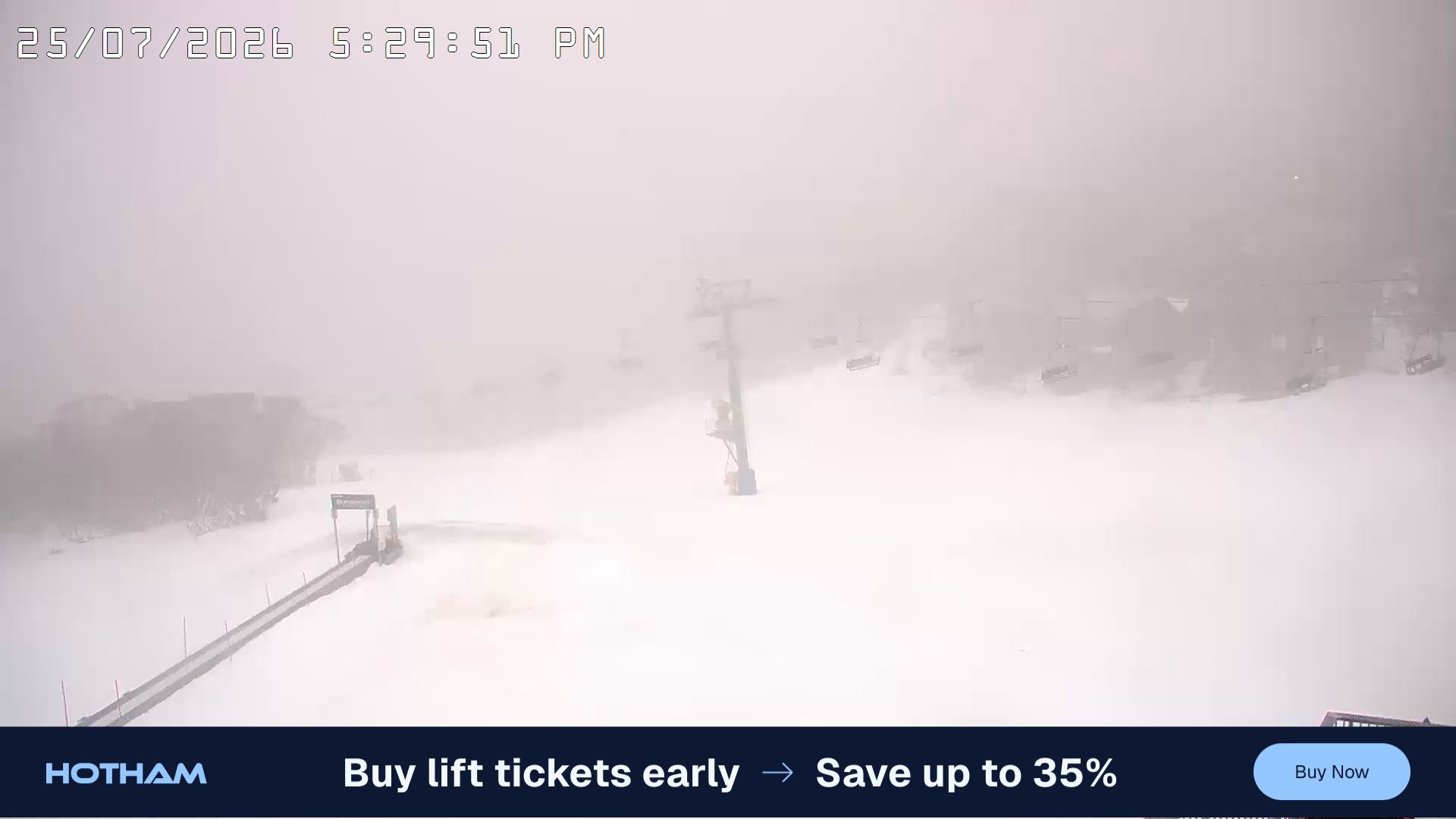 Mt Hotham Hotham Heights snow cam captured at 25 July 2026 at 5:31 pm AEST
