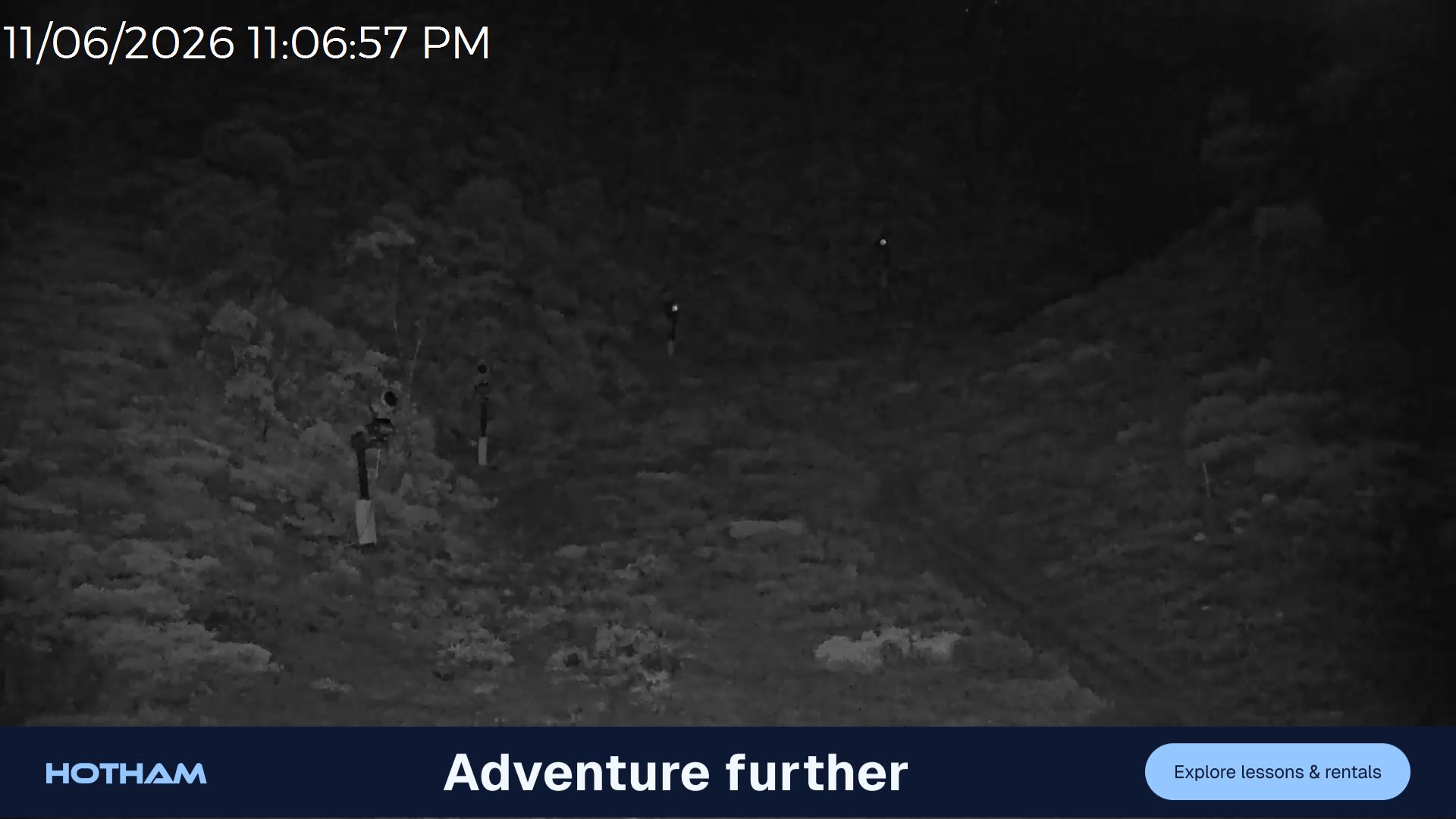 Mt Hotham Slalom Gully snow cam captured at 11 June 2026, 1:08 pm