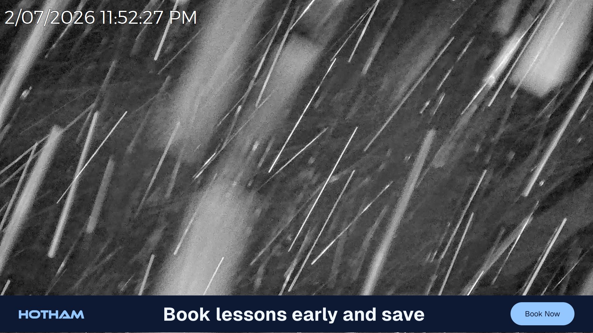 Mt Hotham Slalom Gully snow cam captured at 2 July 2026 at 11:53 pm AEST