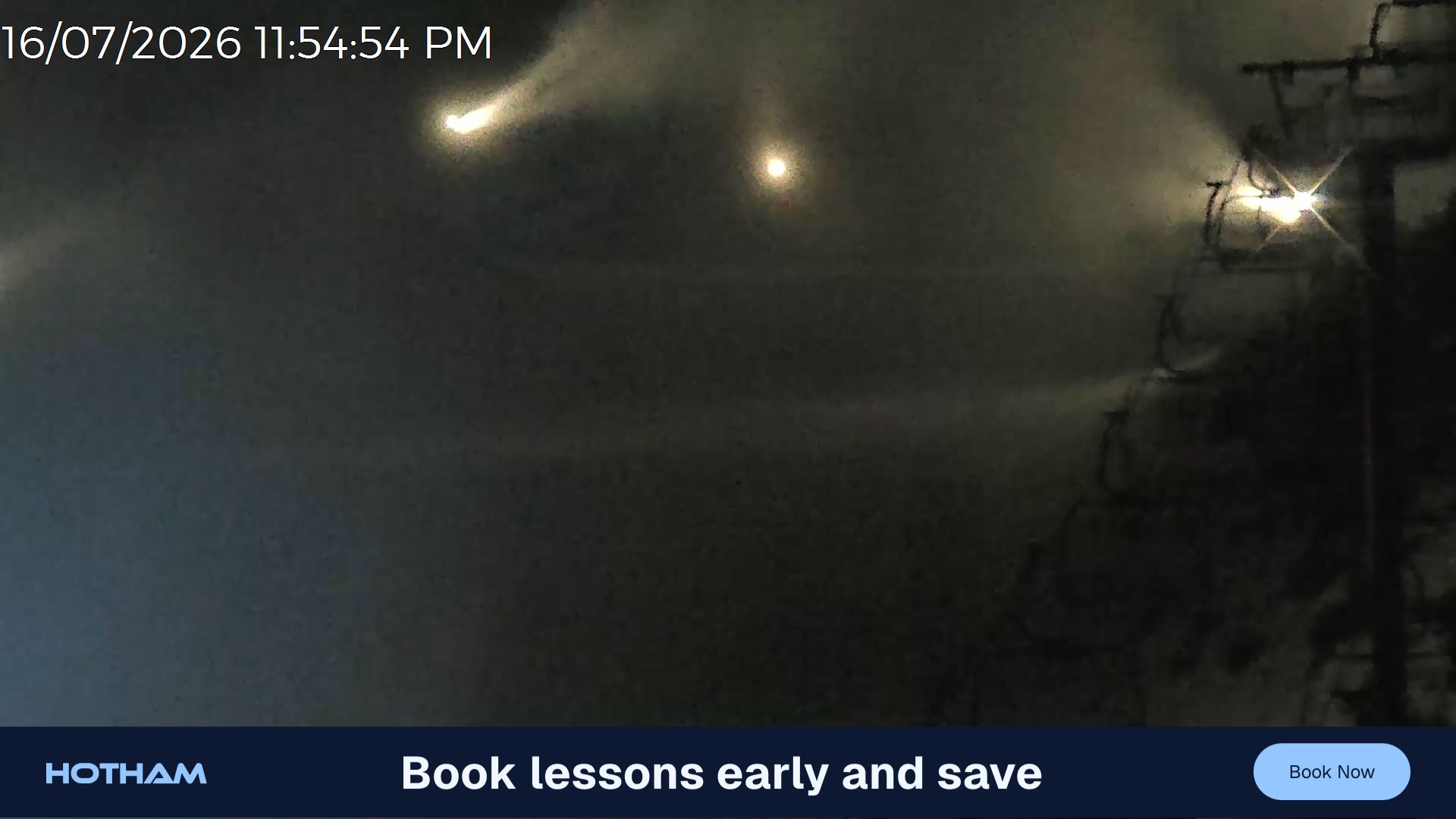 Mt Hotham Slalom Gully snow cam captured at 16 July 2026 at 11:55 pm AEST