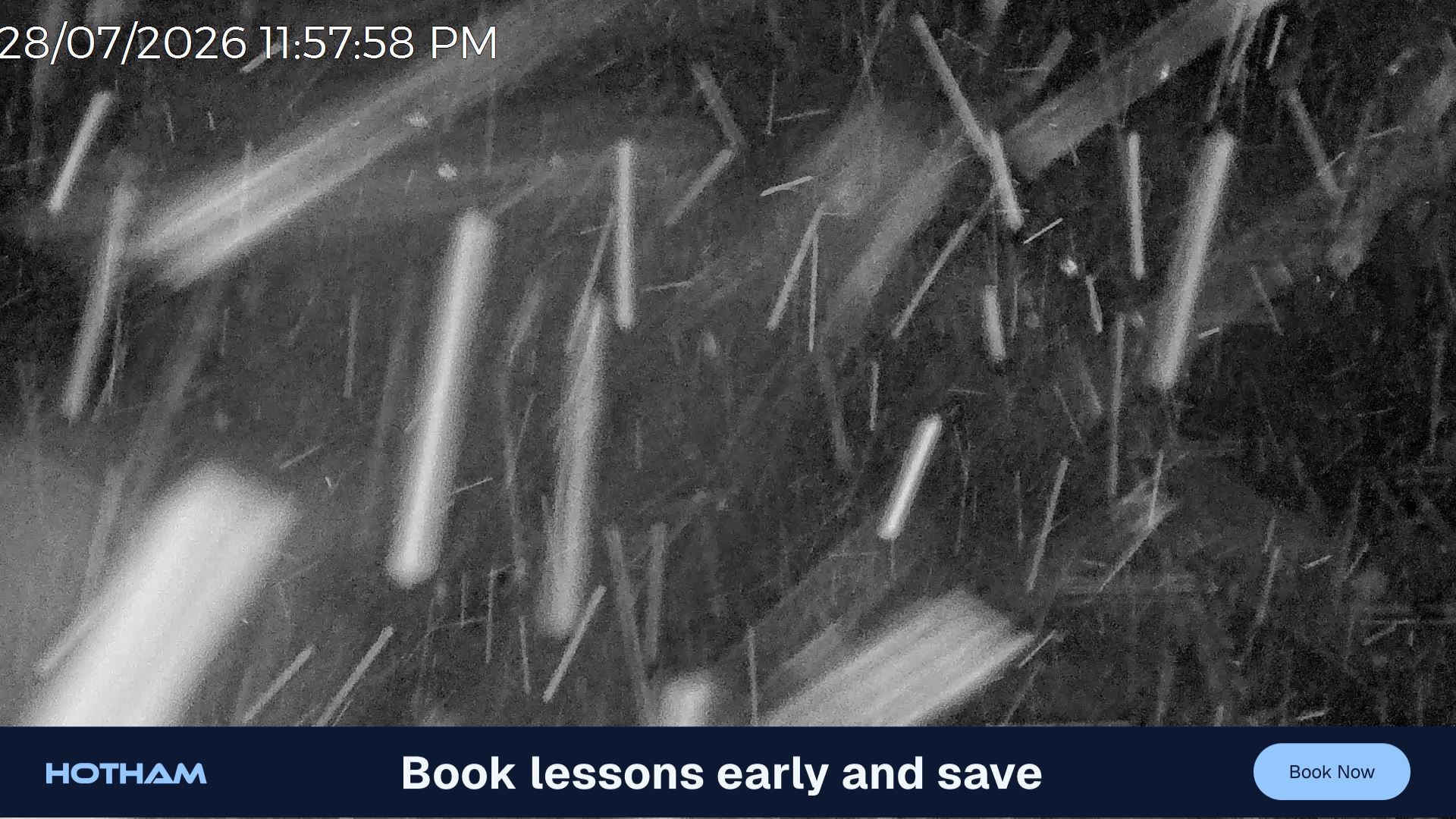Mt Hotham Slalom Gully snow cam captured at 28 July 2026 at 11:59 pm AEST