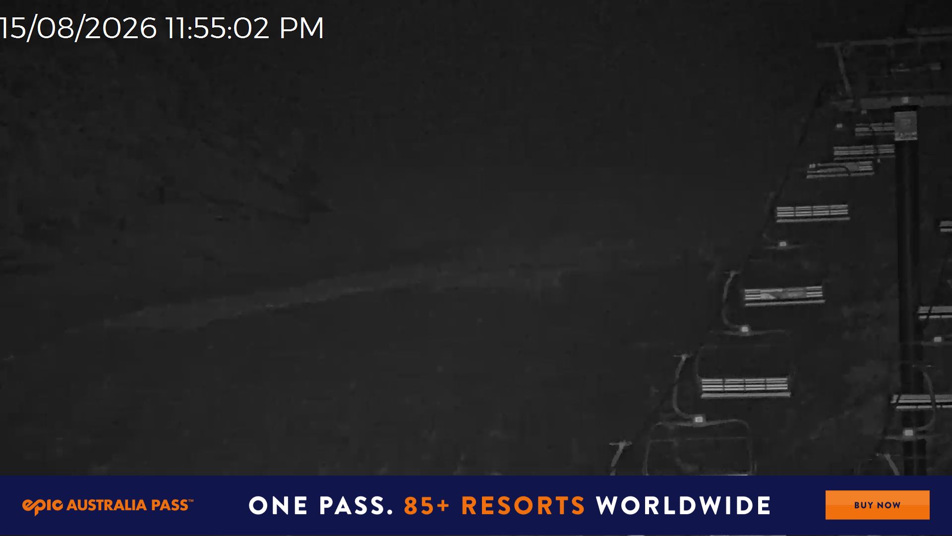 Mt Hotham Slalom Gully snow cam captured at 15 August 2026 at 11:56 pm AEST