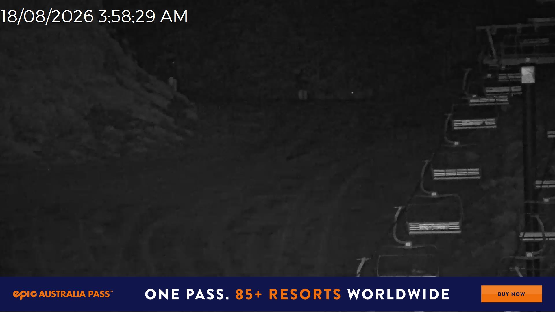 Mt Hotham Slalom Gully snow cam captured at 18 August 2026 at 3:59 am AEST