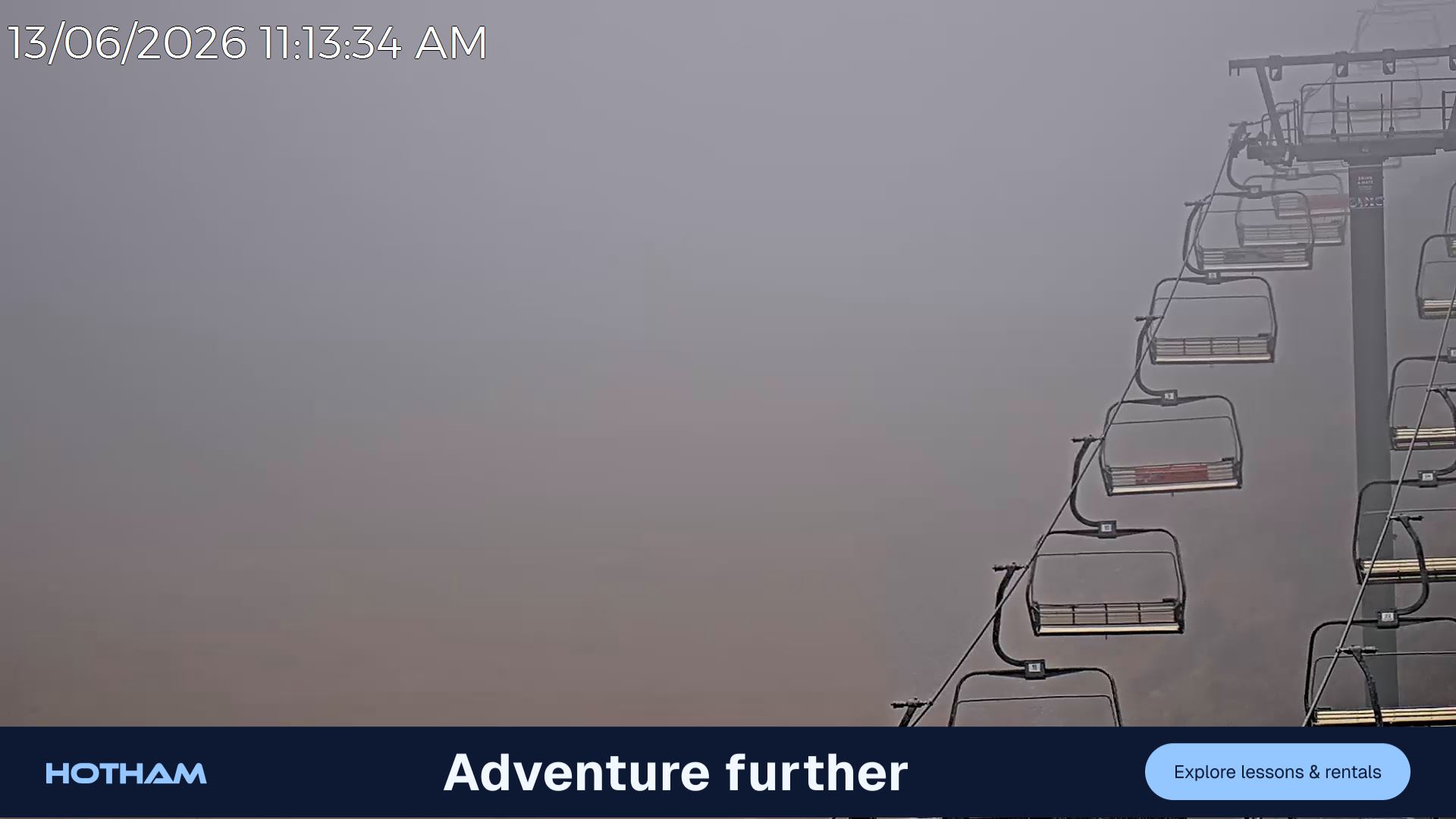 Mt Hotham Snake Gully snow cam captured at 13 June 2026, 1:14 am