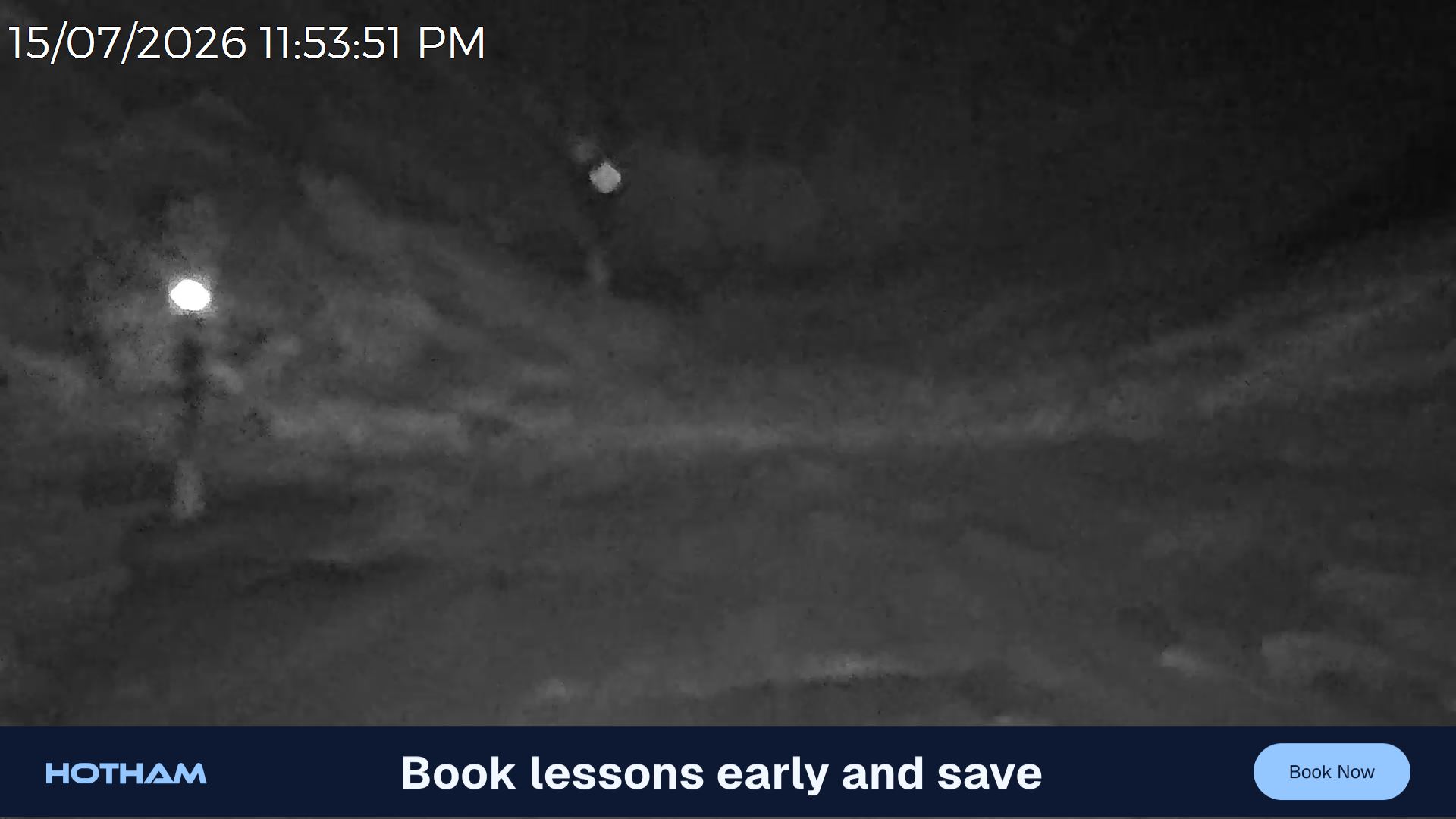 Mt Hotham Snake Gully snow cam captured at 15 July 2026 at 11:54 pm AEST