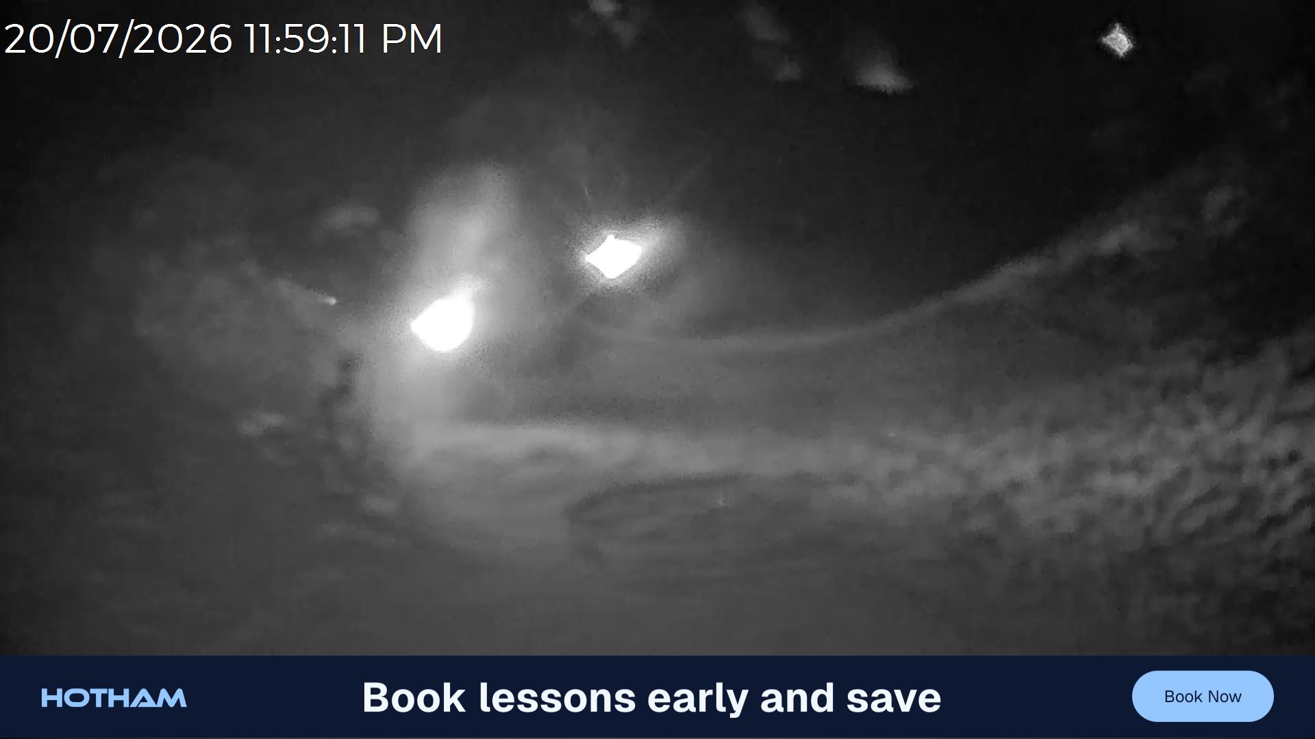 Mt Hotham Snake Gully snow cam captured at 20 July 2026 at 11:59 pm AEST