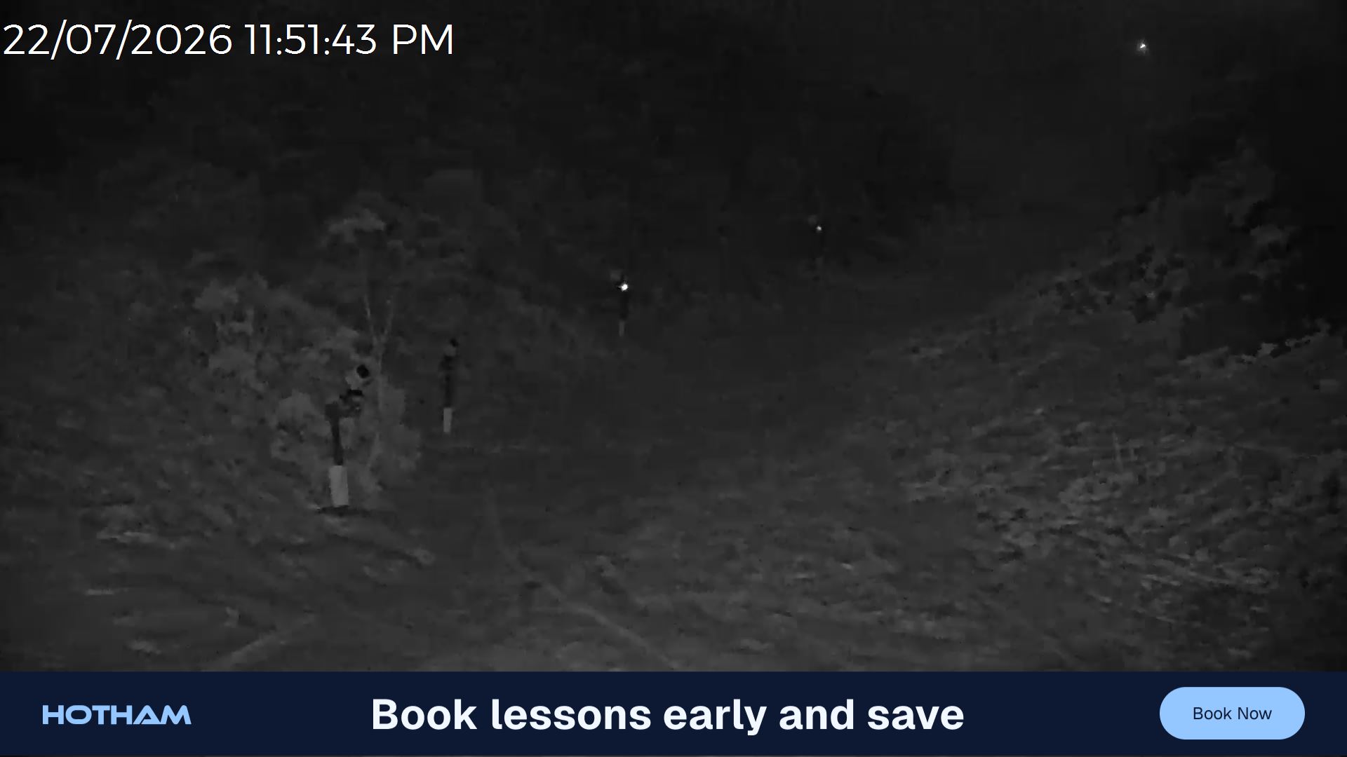 Mt Hotham Snake Gully snow cam captured at 22 July 2026 at 11:51 pm AEST