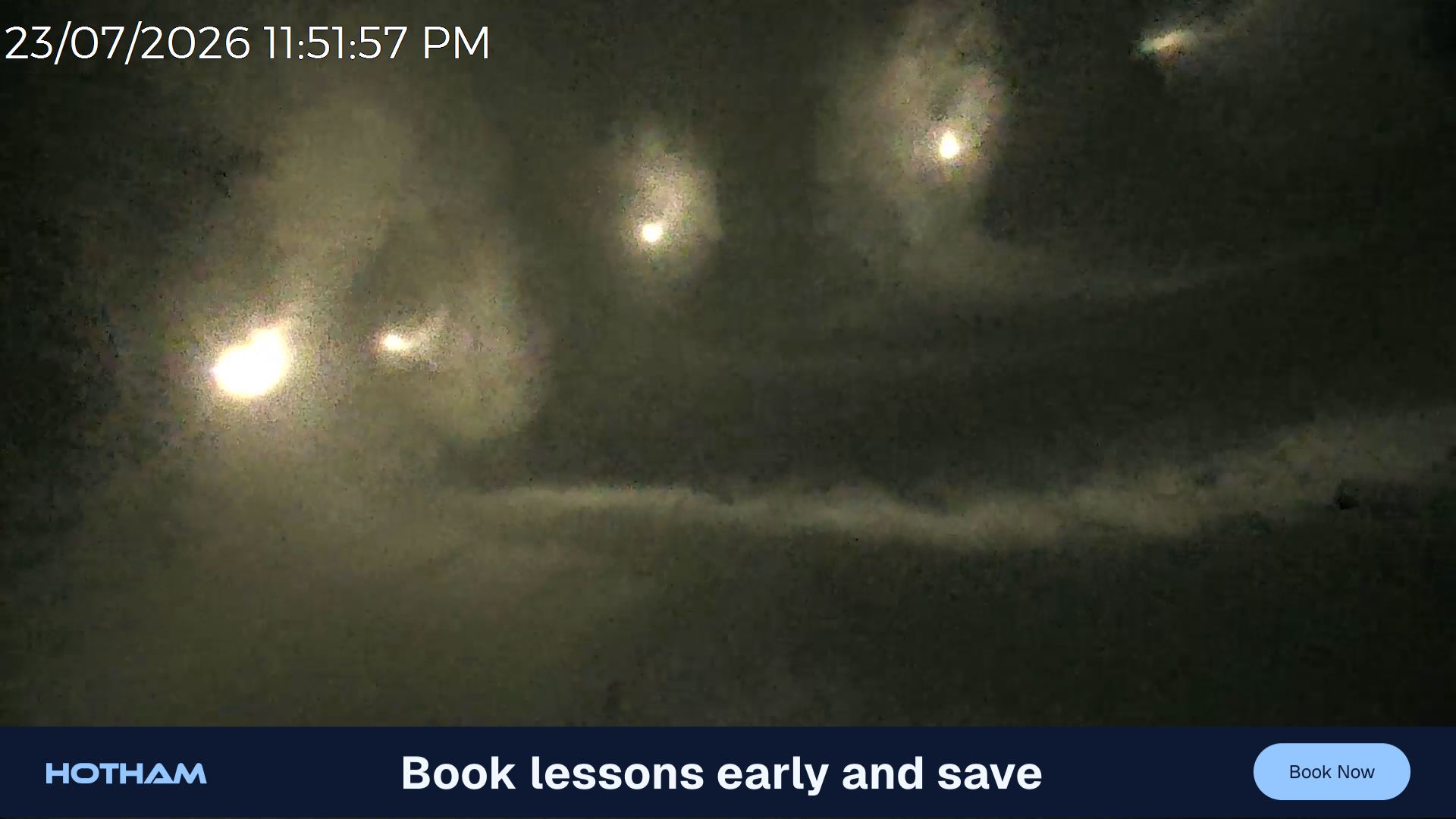 Mt Hotham Snake Gully snow cam captured at 23 July 2026 at 11:52 pm AEST
