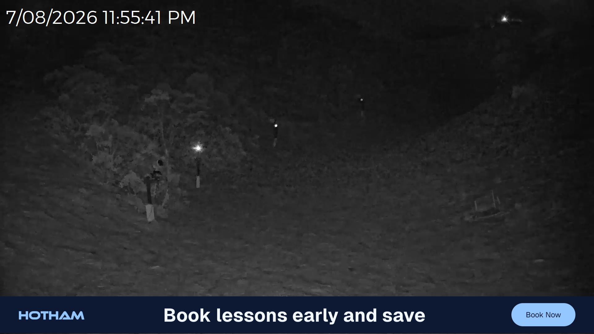 Mt Hotham Snake Gully snow cam captured at 7 August 2026 at 11:56 pm AEST
