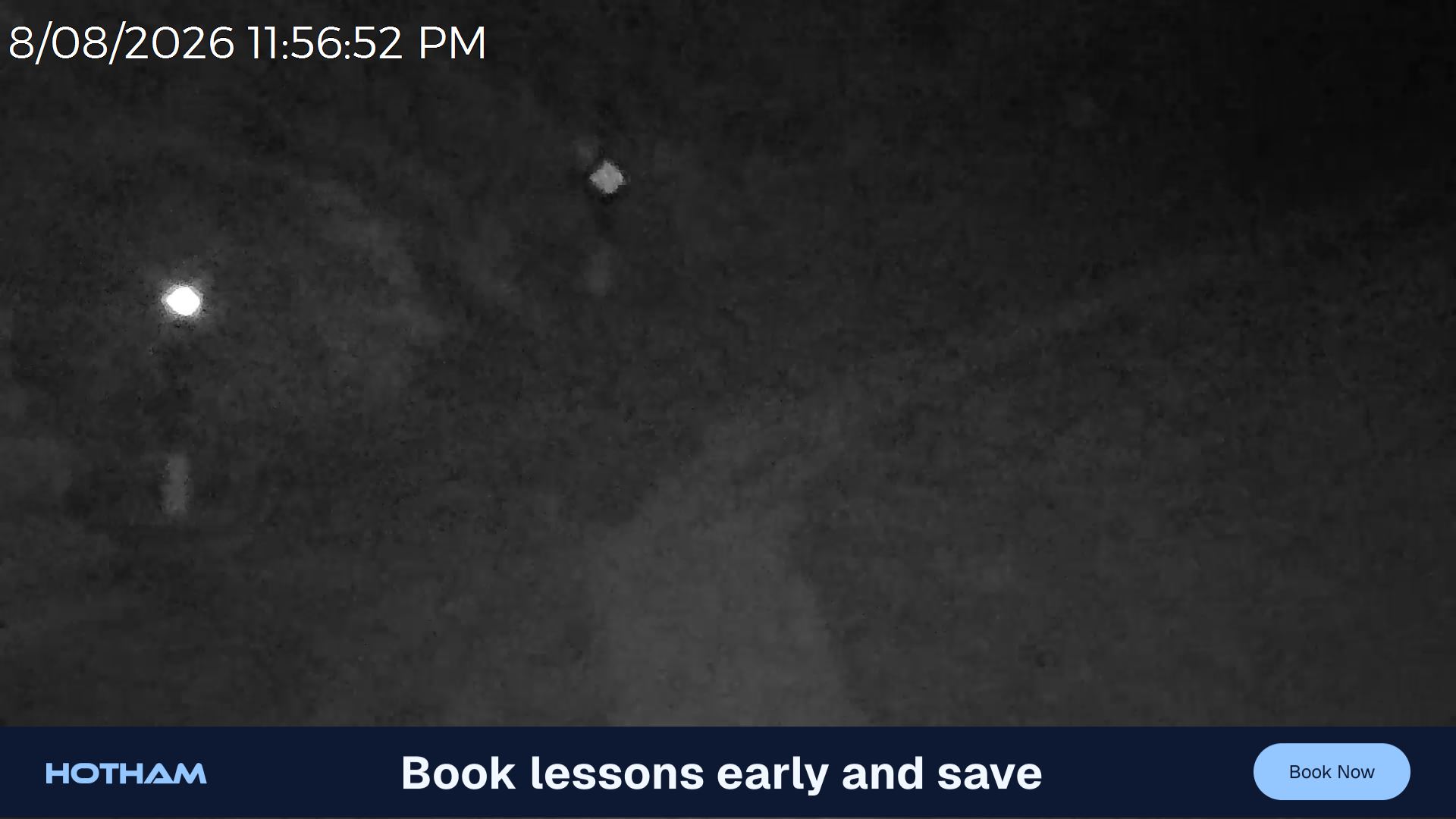 Mt Hotham Snake Gully snow cam captured at 8 August 2026 at 11:57 pm AEST