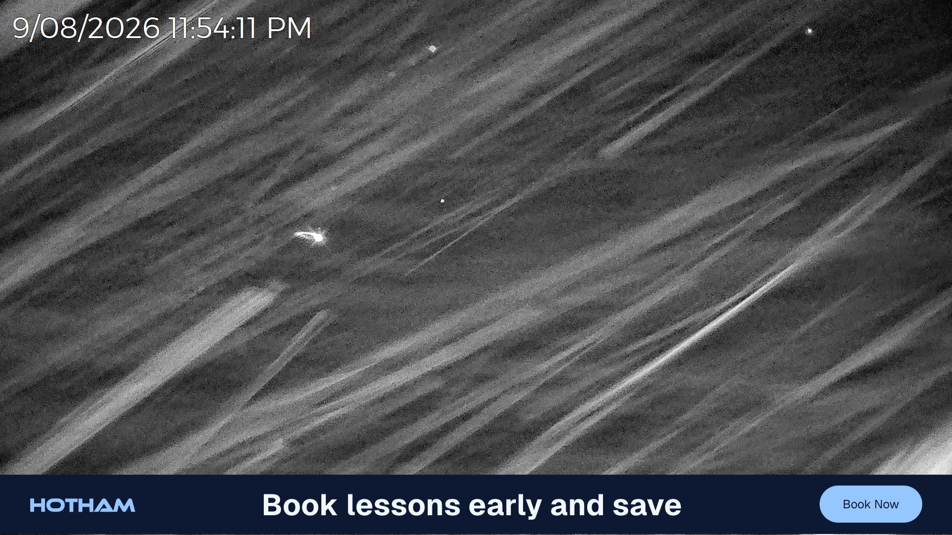 Mt Hotham Snake Gully snow cam captured at 9 August 2026 at 11:54 pm AEST