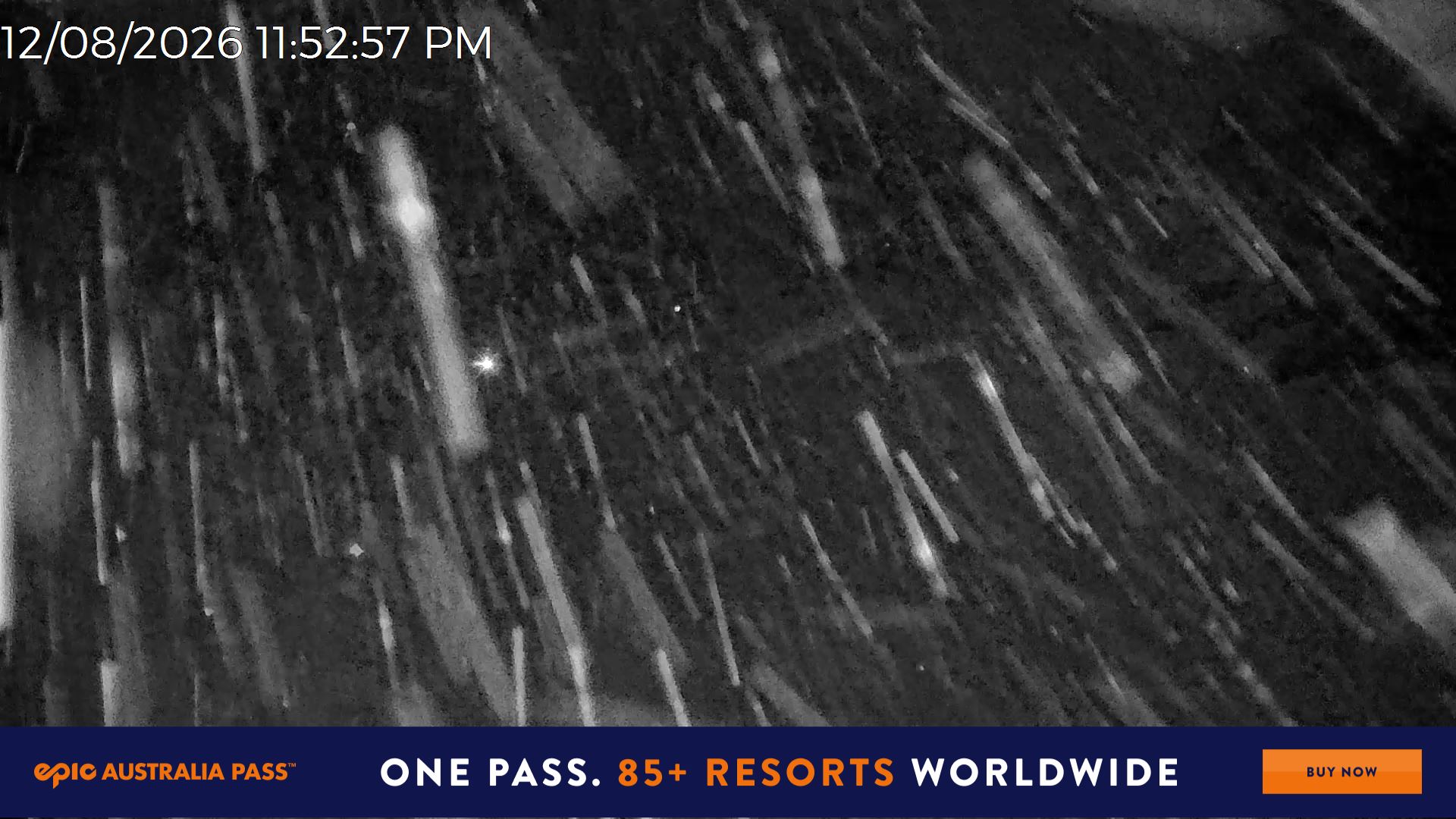 Mt Hotham Snake Gully snow cam captured at 12 August 2026 at 11:53 pm AEST