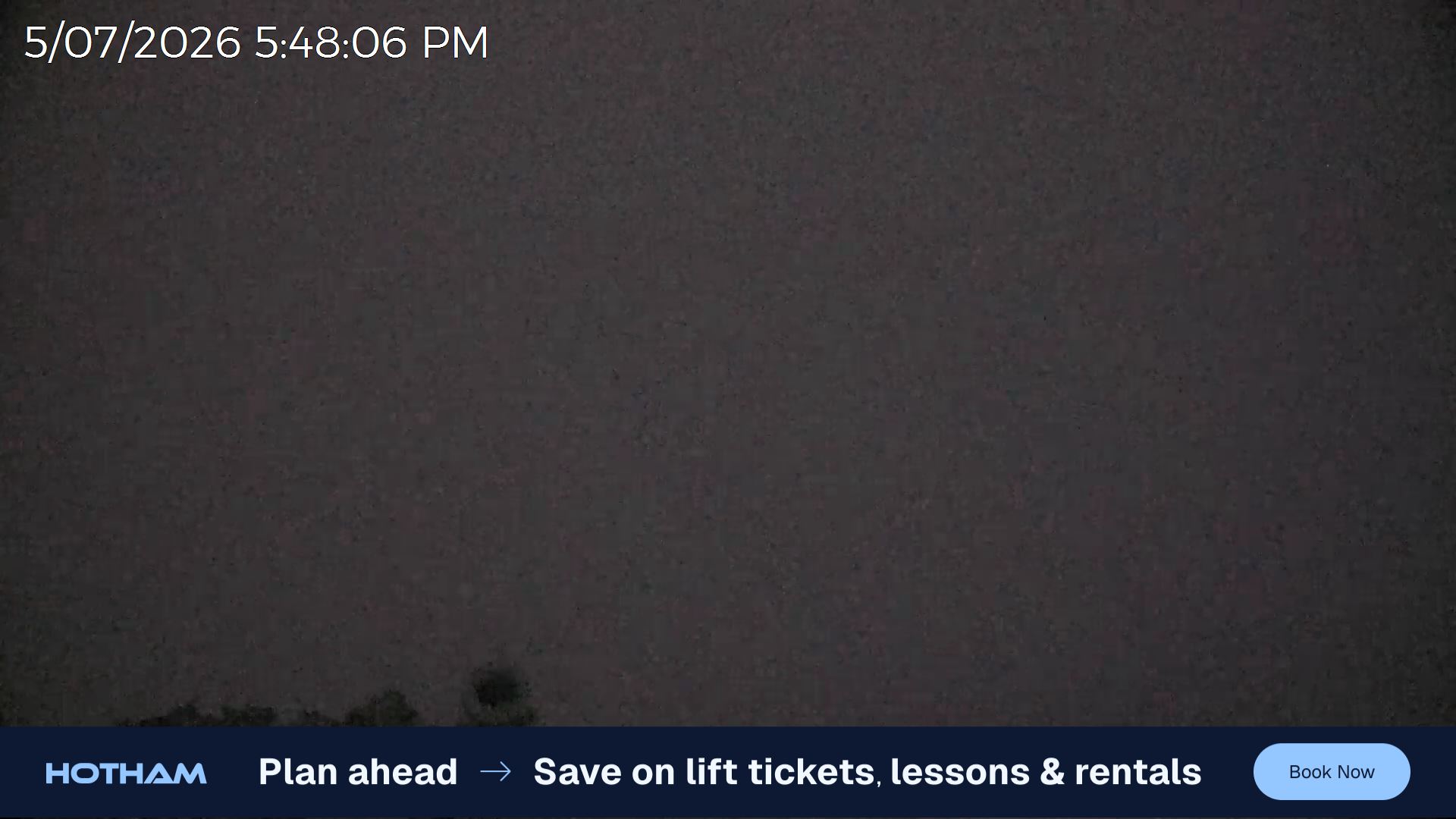 Mt Hotham Razorback snow cam captured at 5 July 2026 at 5:52 pm AEST