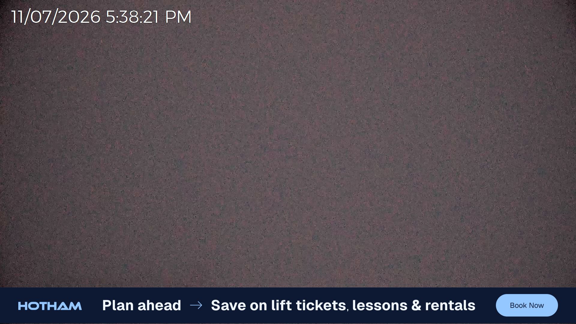 Mt Hotham Razorback snow cam captured at 11 July 2026 at 5:47 pm AEST