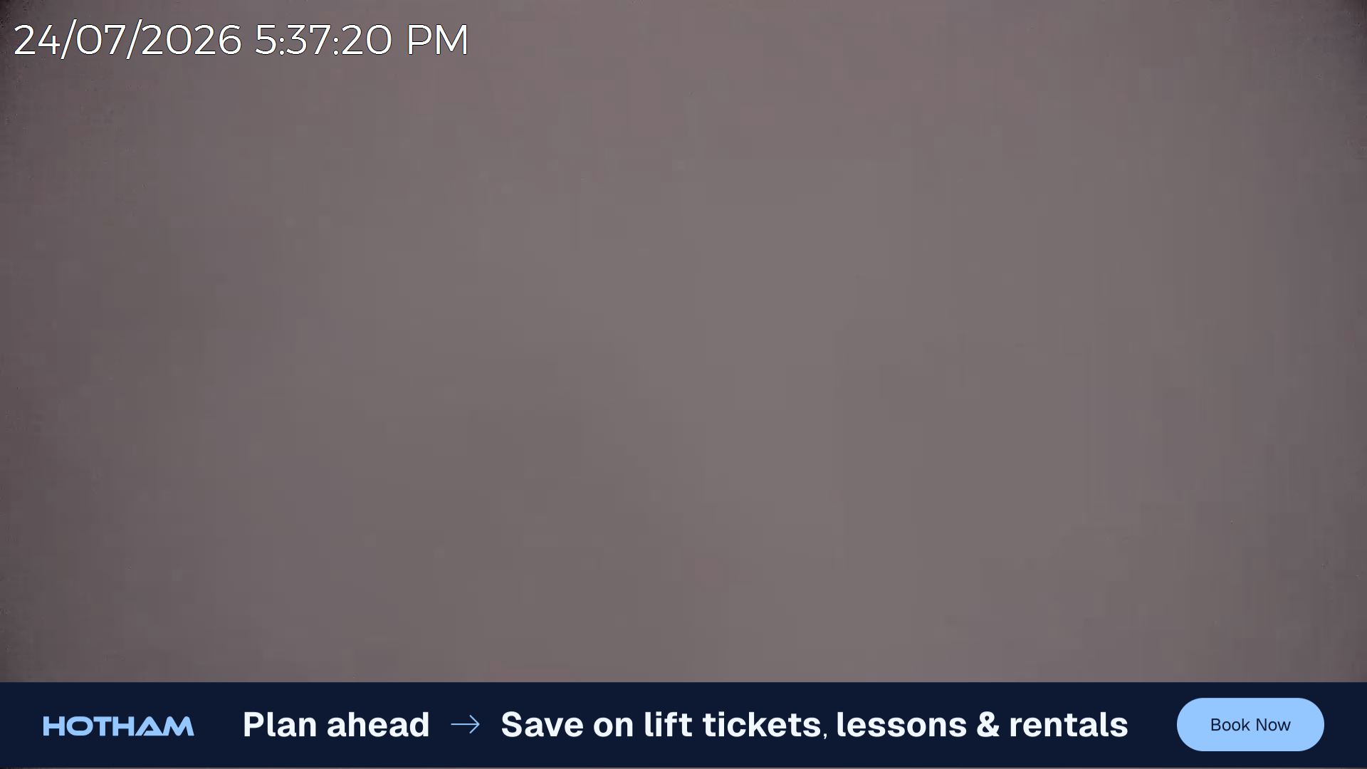 Mt Hotham Razorback snow cam captured at 24 July 2026 at 5:40 pm AEST