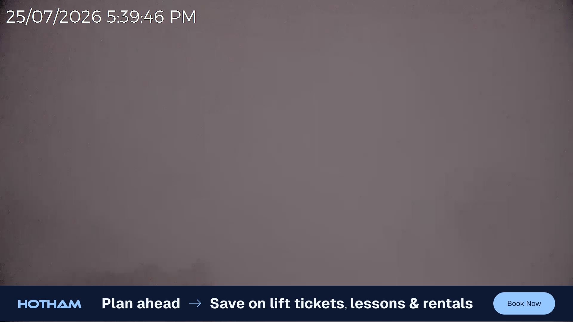 Mt Hotham Razorback snow cam captured at 25 July 2026 at 5:42 pm AEST