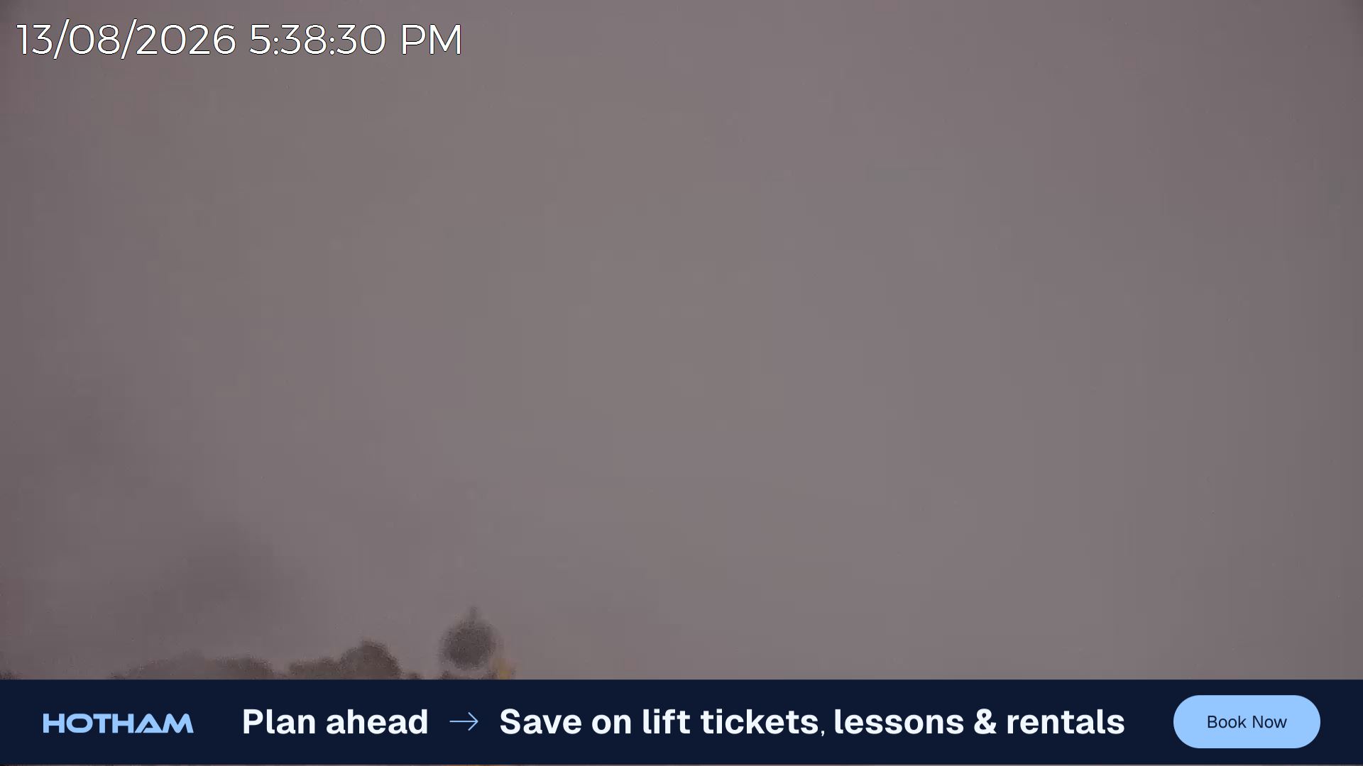 Mt Hotham Razorback snow cam captured at 13 August 2026 at 5:48 pm AEST