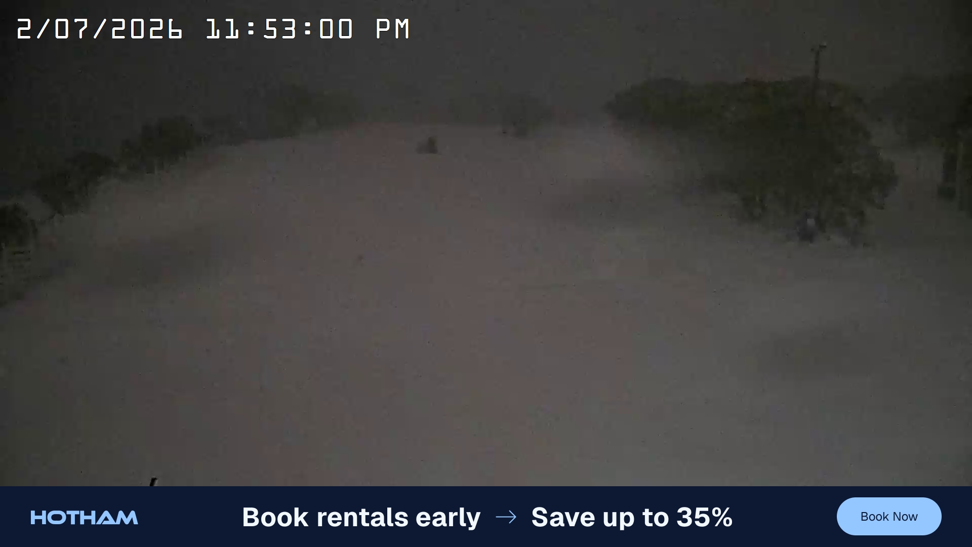 Mt Hotham Big D snow cam captured at 2 July 2026 at 11:53 pm AEST