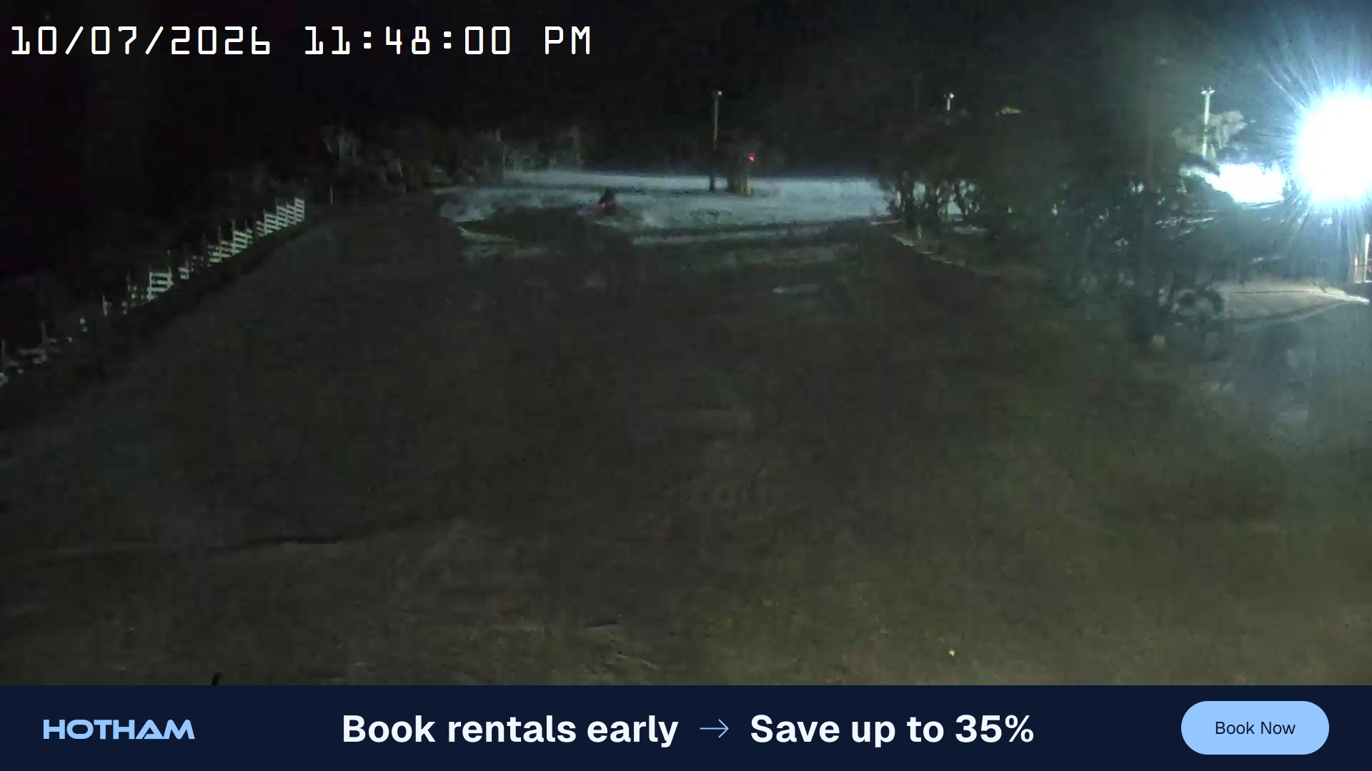 Mt Hotham Big D snow cam captured at 10 July 2026 at 11:49 pm AEST