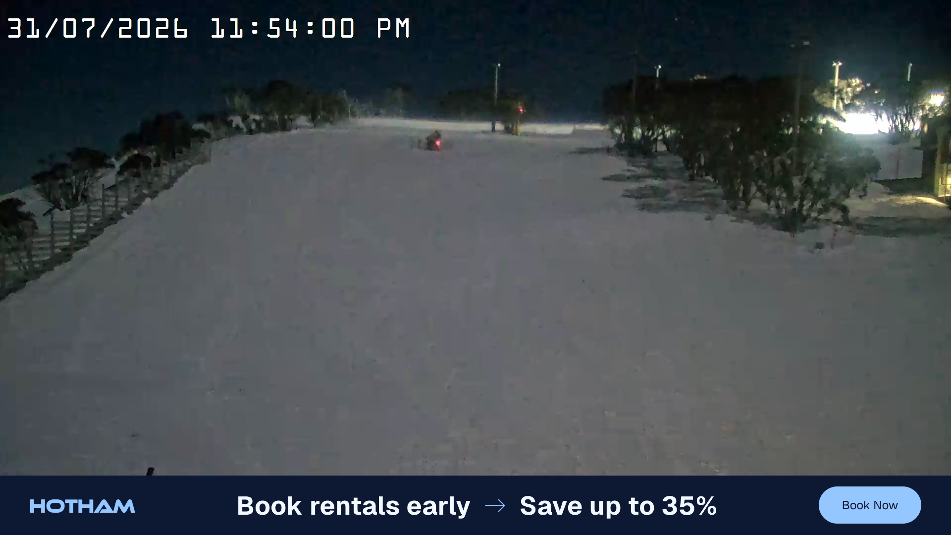Mt Hotham Big D snow cam captured at 31 July 2026 at 11:54 pm AEST