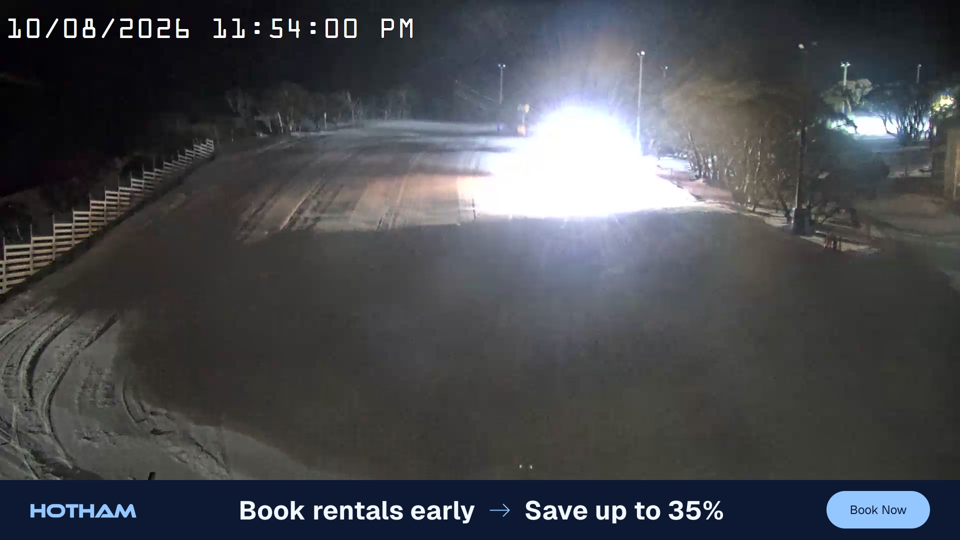 Mt Hotham Big D snow cam captured at 10 August 2026 at 11:54 pm AEST