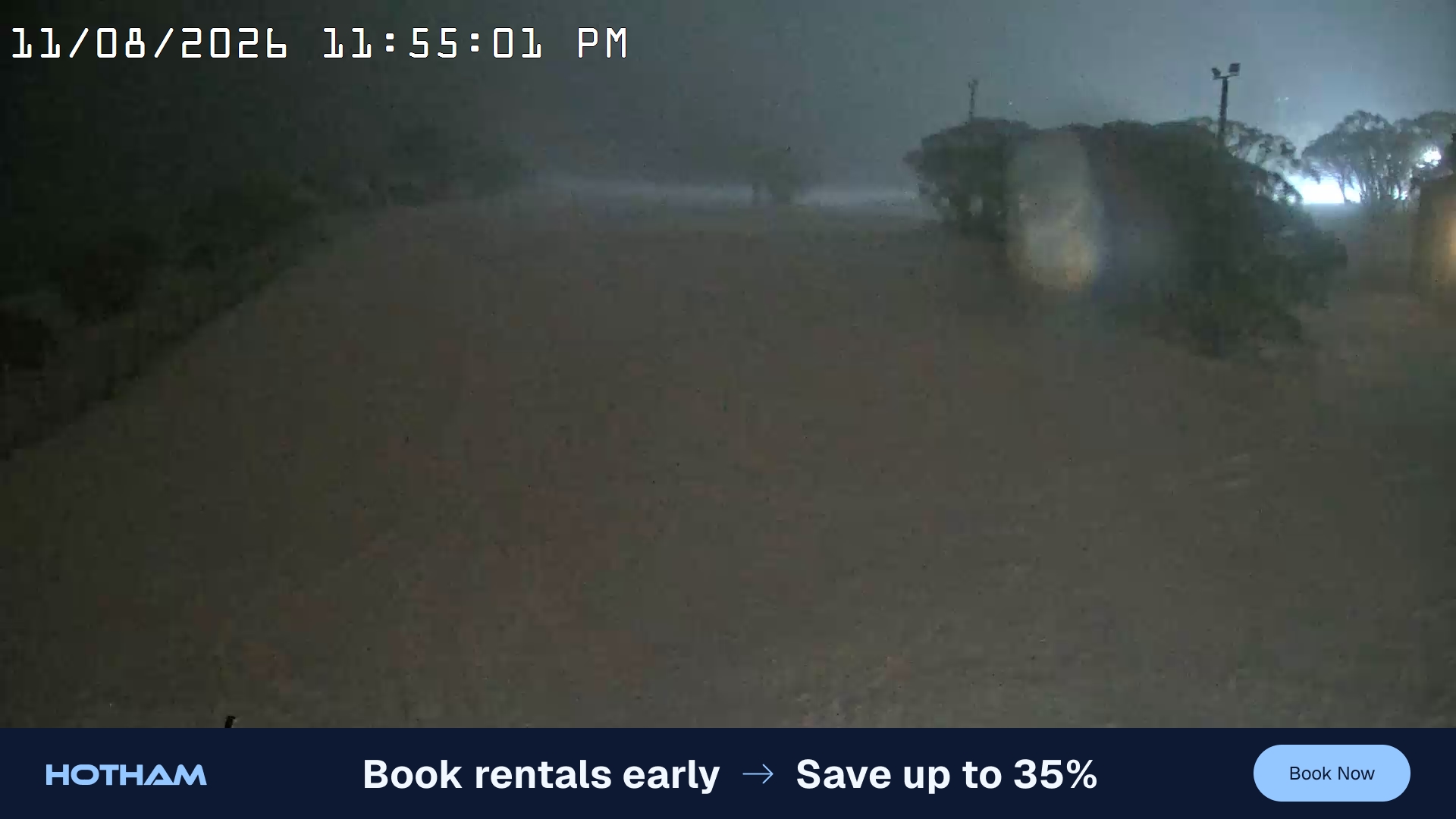 Mt Hotham Big D snow cam captured at 11 August 2026 at 11:55 pm AEST