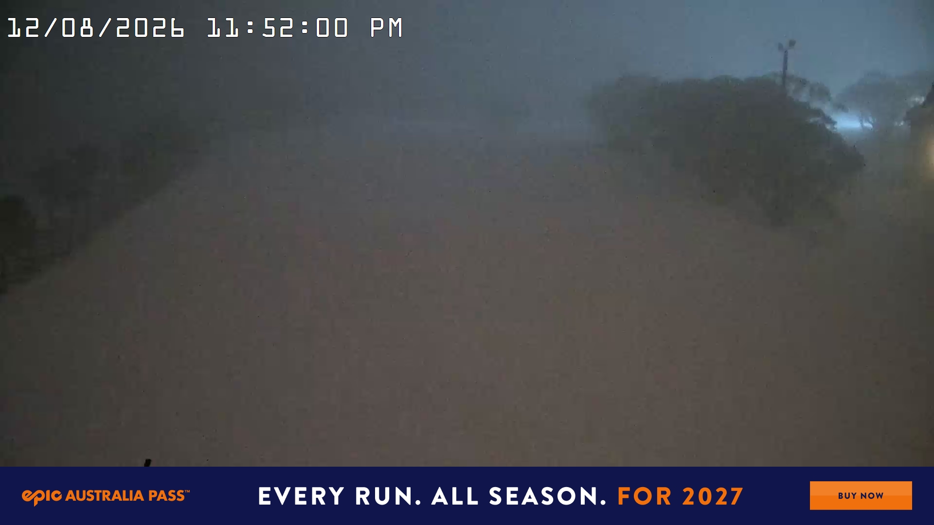 Mt Hotham Big D snow cam captured at 12 August 2026 at 11:53 pm AEST