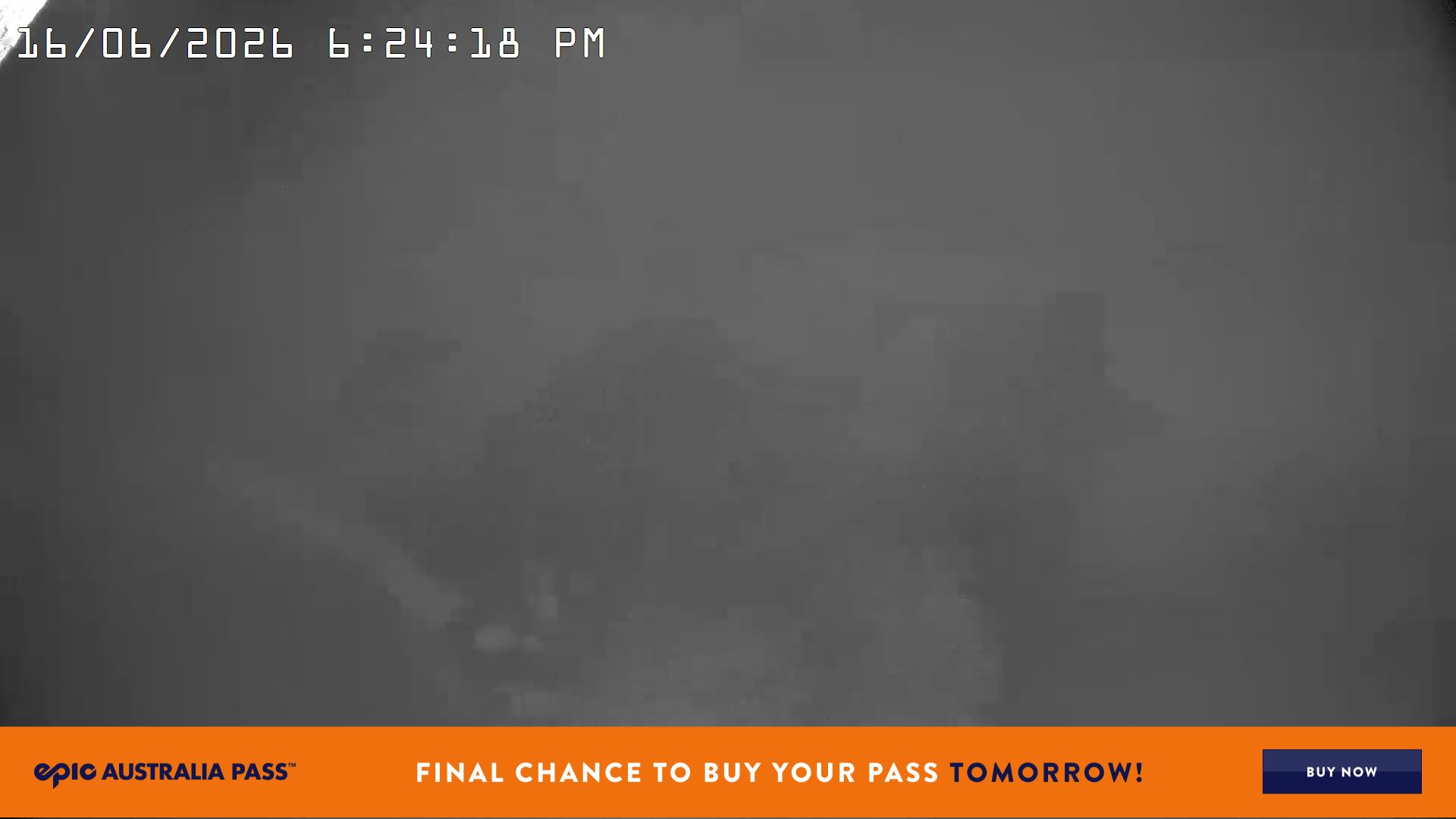 Mt Hotham Pup's and Sun Run snow cam captured at 16 June 2026, 8:24 am