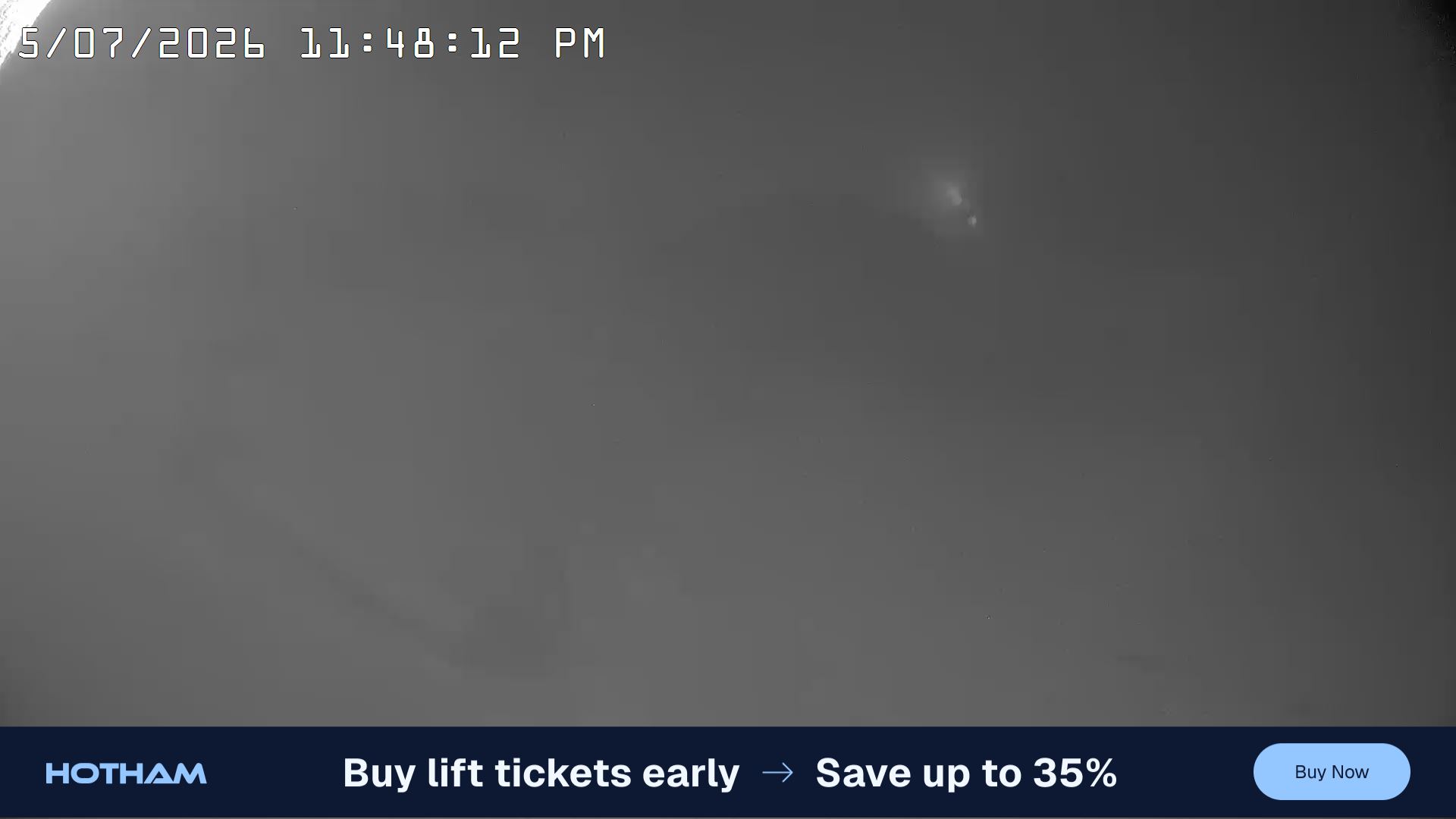 Mt Hotham Pup's and Sun Run snow cam captured at 5 July 2026 at 11:55 pm AEST