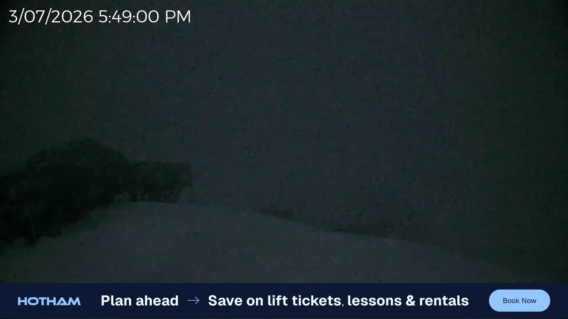 Mt Hotham Skating Rink snow cam captured at 3 July 2026 at 5:51 pm AEST
