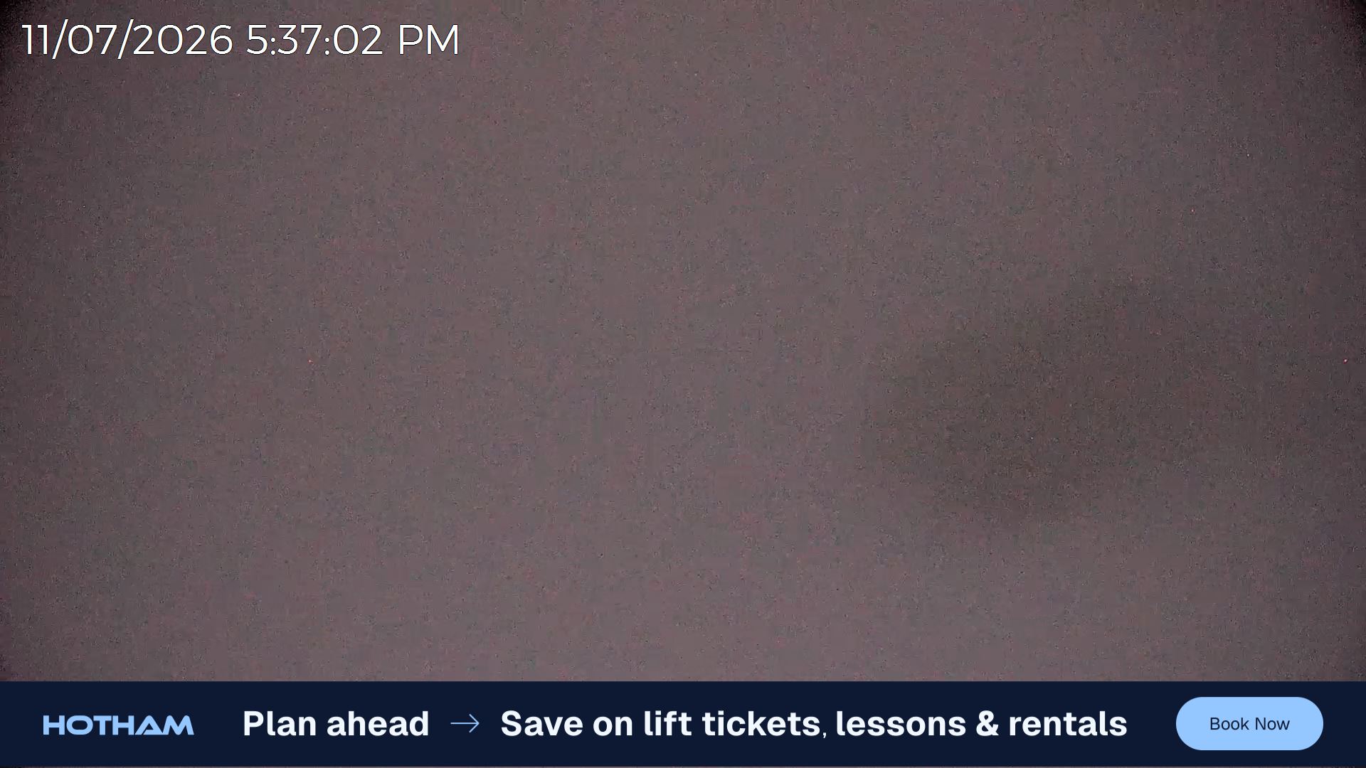 Mt Hotham Skating Rink snow cam captured at 11 July 2026 at 5:47 pm AEST