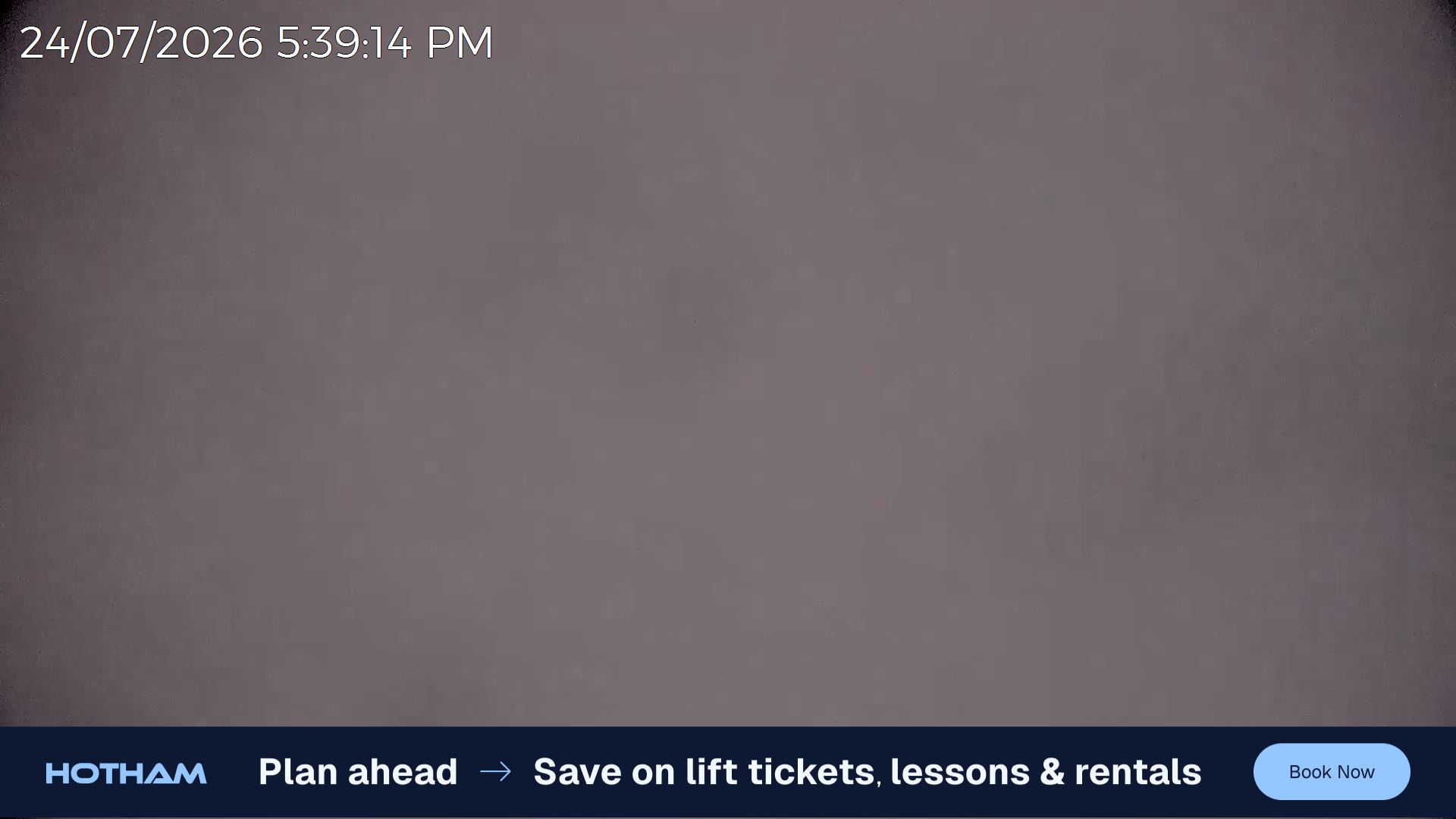 Mt Hotham Skating Rink snow cam captured at 24 July 2026 at 5:40 pm AEST