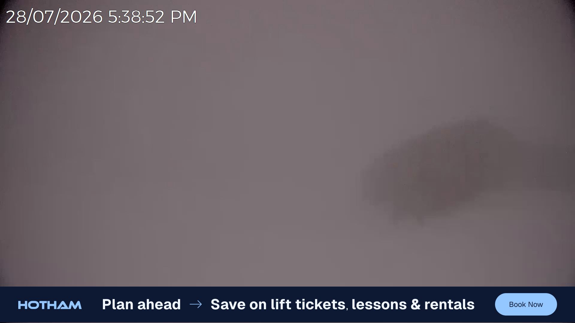 Mt Hotham Skating Rink snow cam captured at 28 July 2026 at 5:45 pm AEST