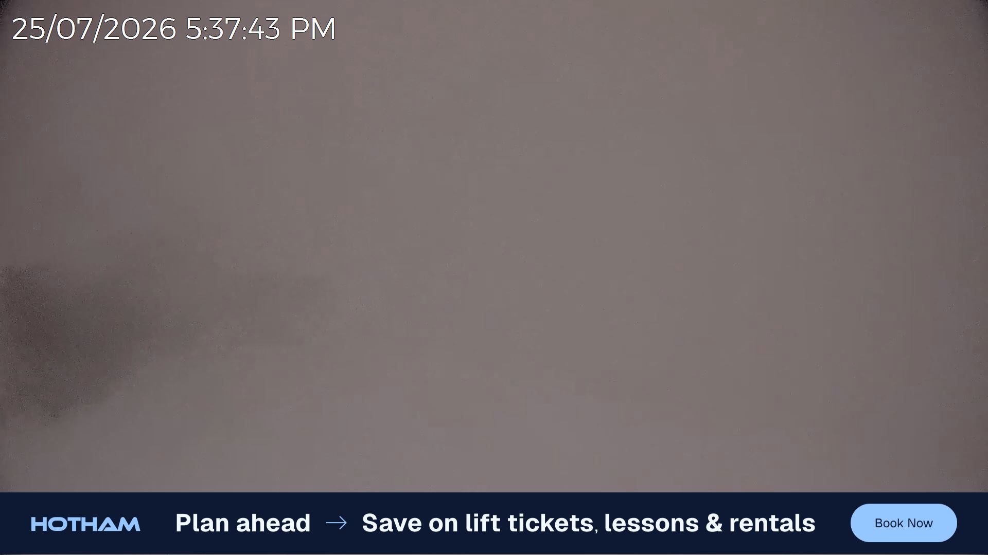 Mt Hotham Gotcha snow cam captured at 25 July 2026 at 5:42 pm AEST