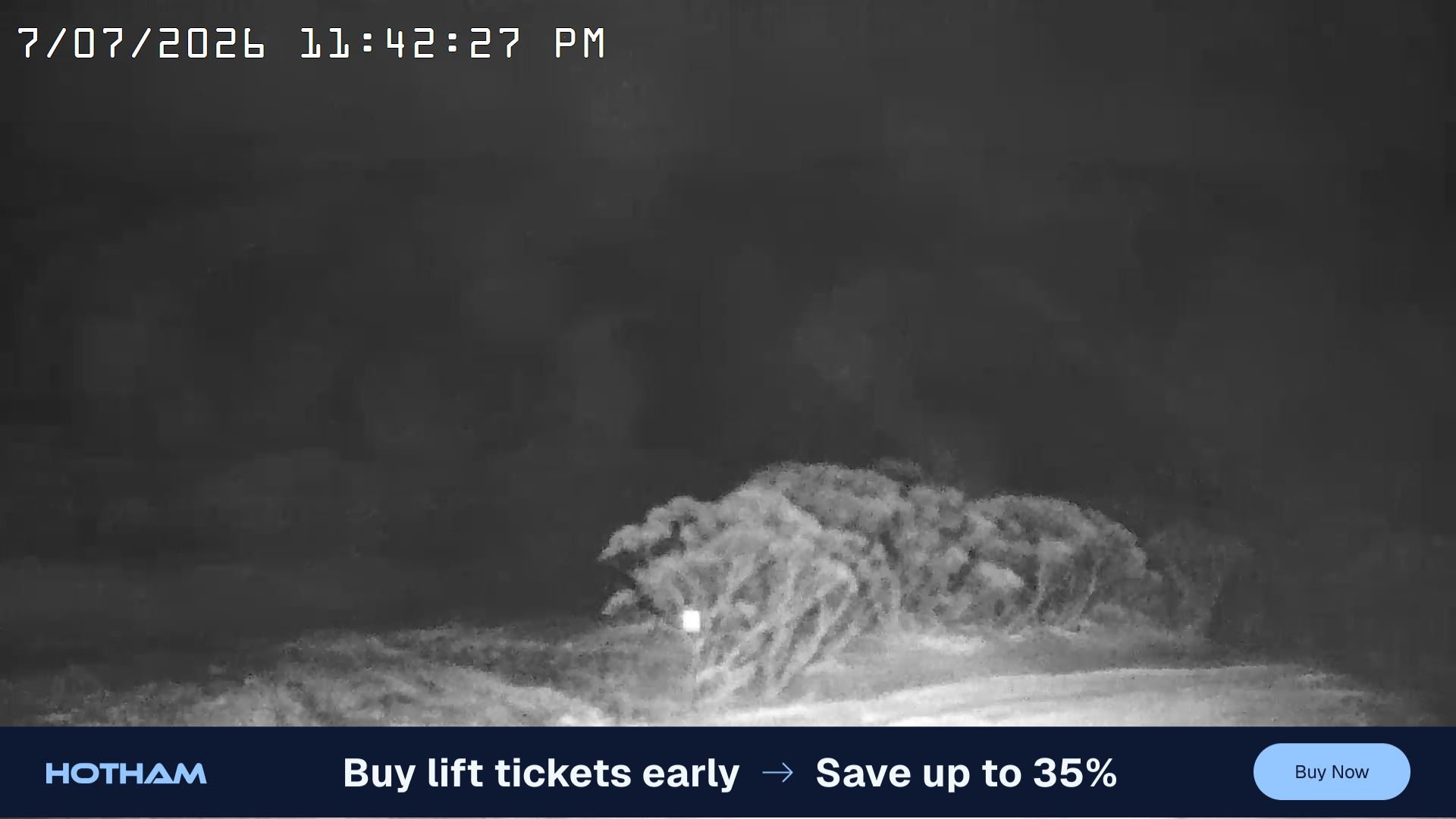 Mt Hotham Golden Point snow cam captured at 7 July 2026 at 11:46 pm AEST